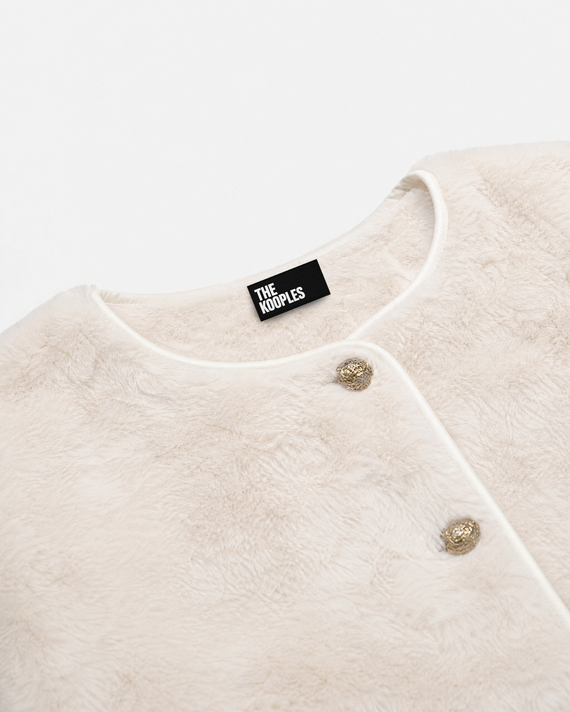 Ecru faux fur jacket