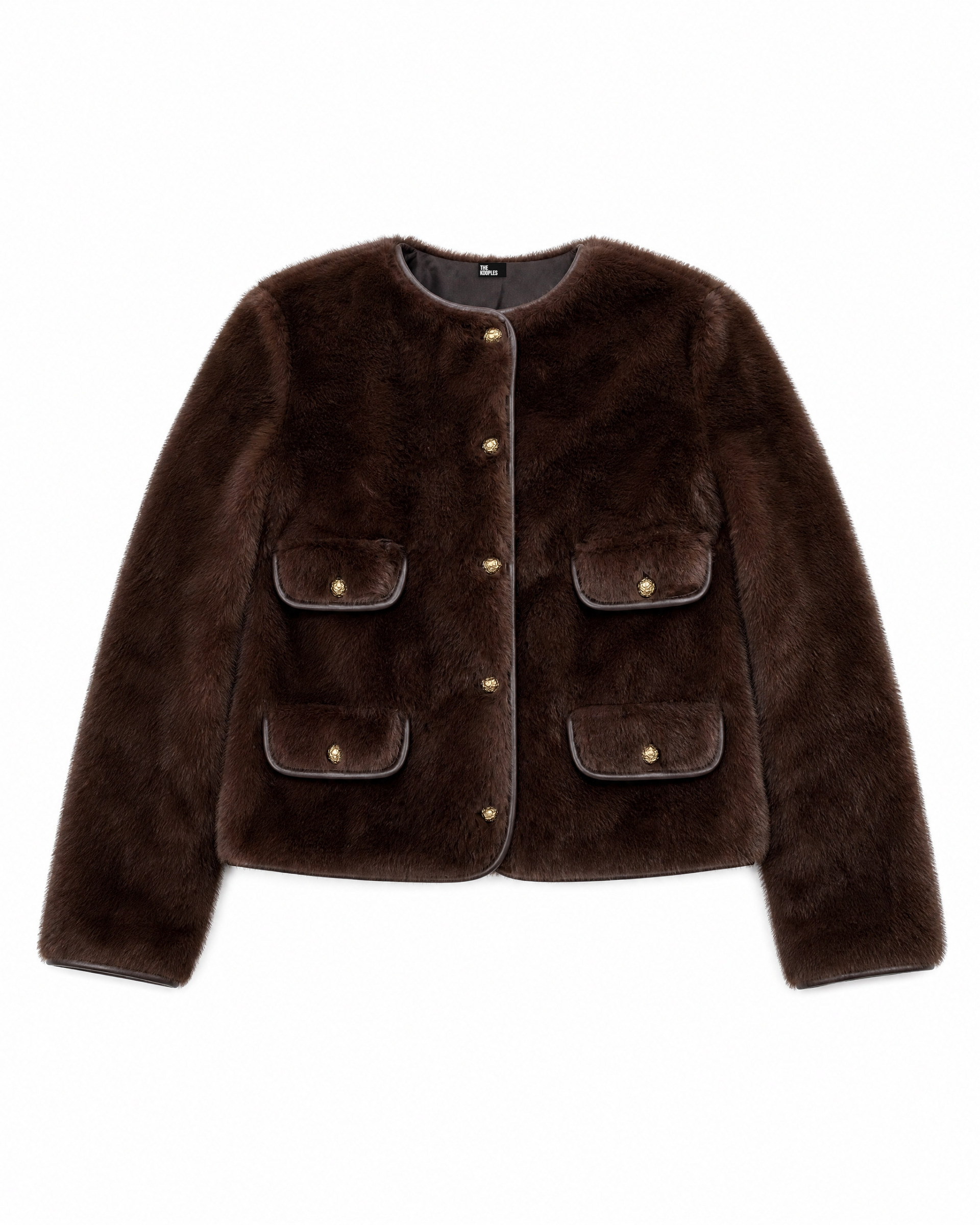 Brown faux fur jacket