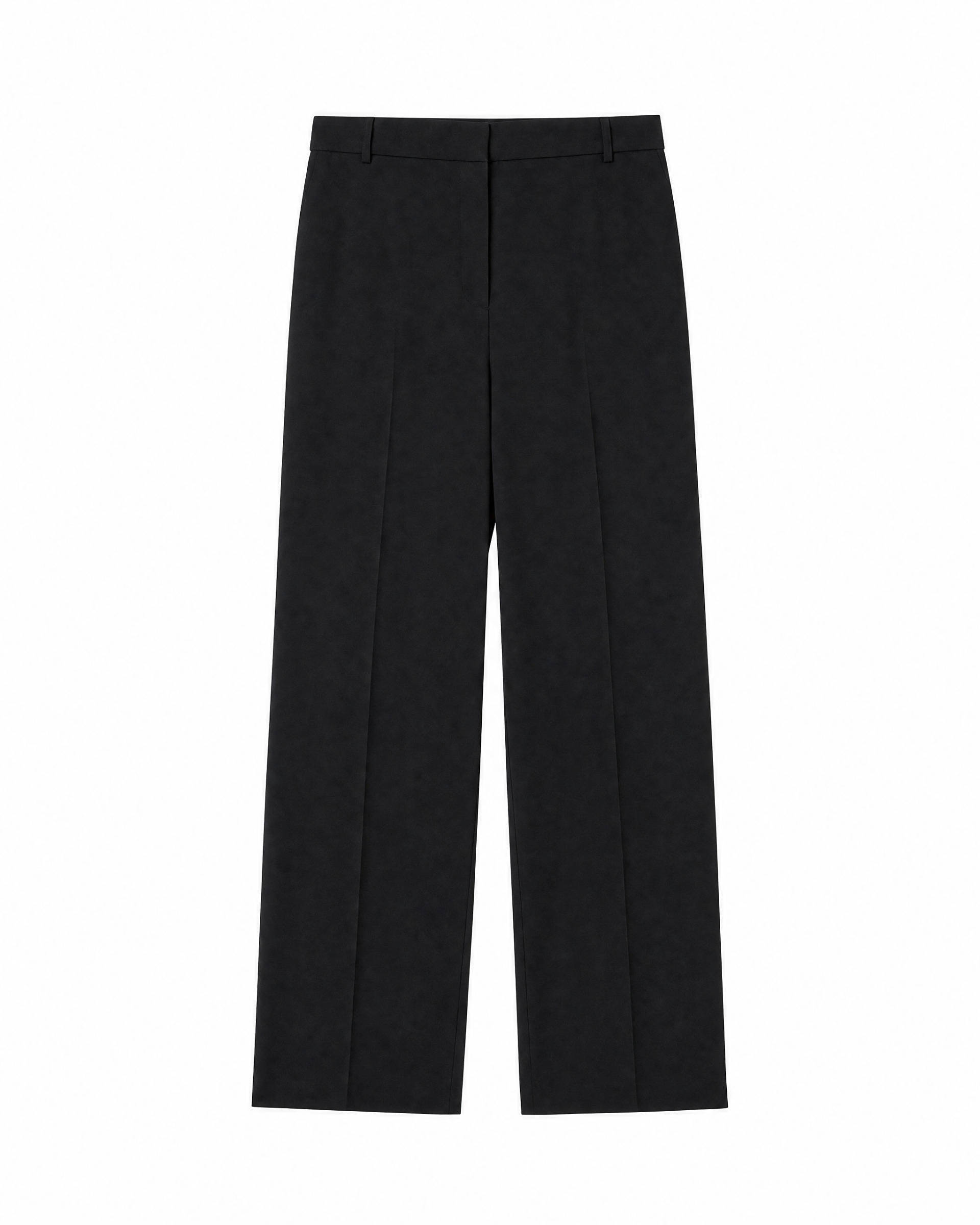 Straight-leg black wool-blend suit pants