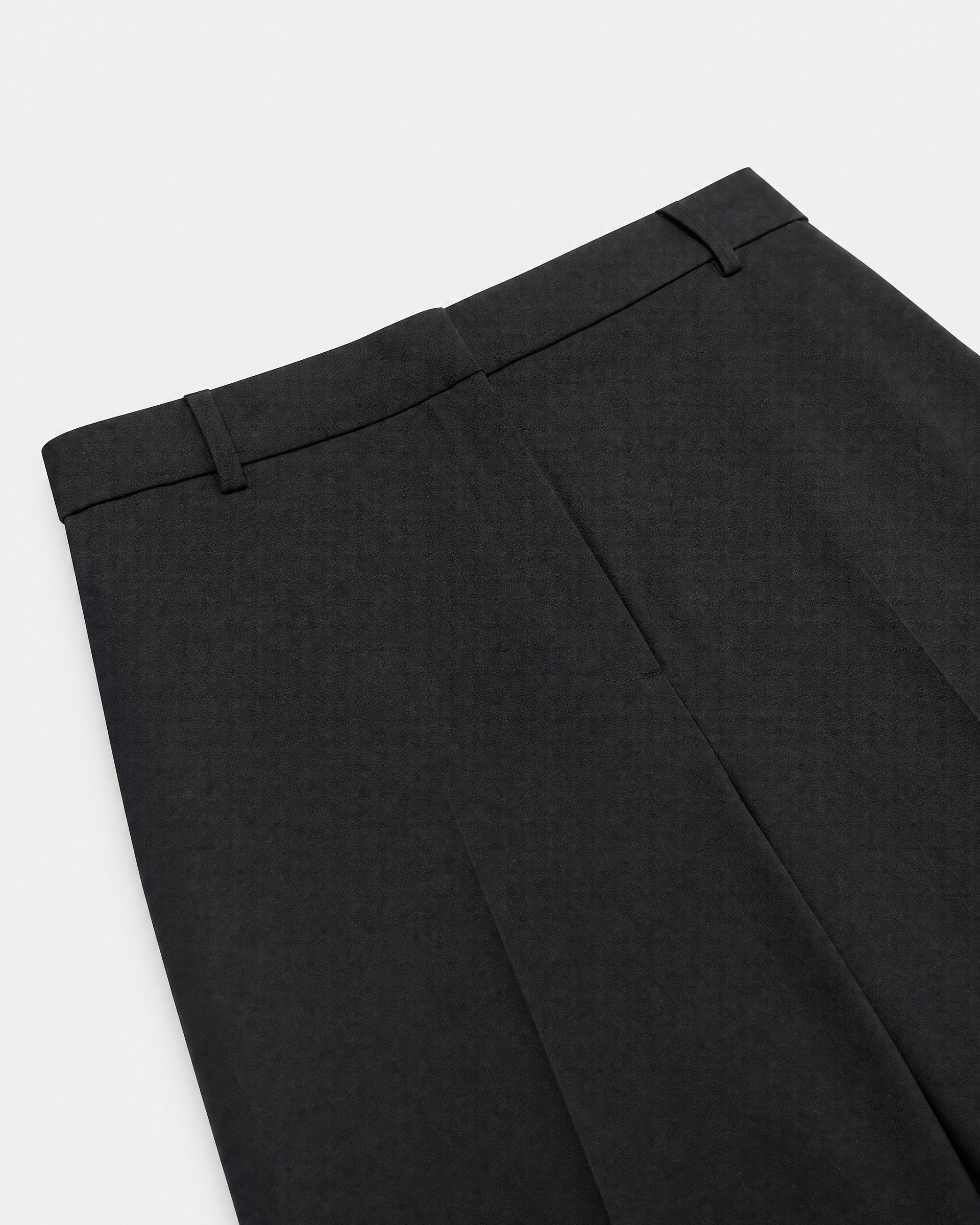 Straight-leg black wool-blend suit pants