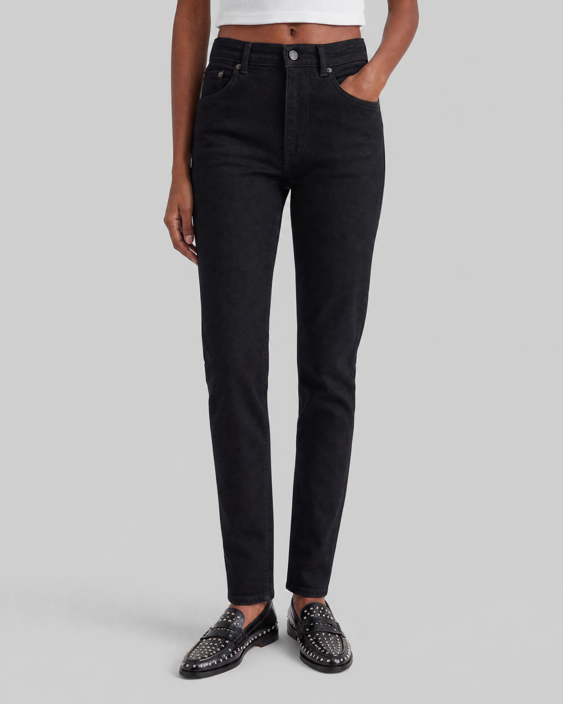 Black slim-fit jeans