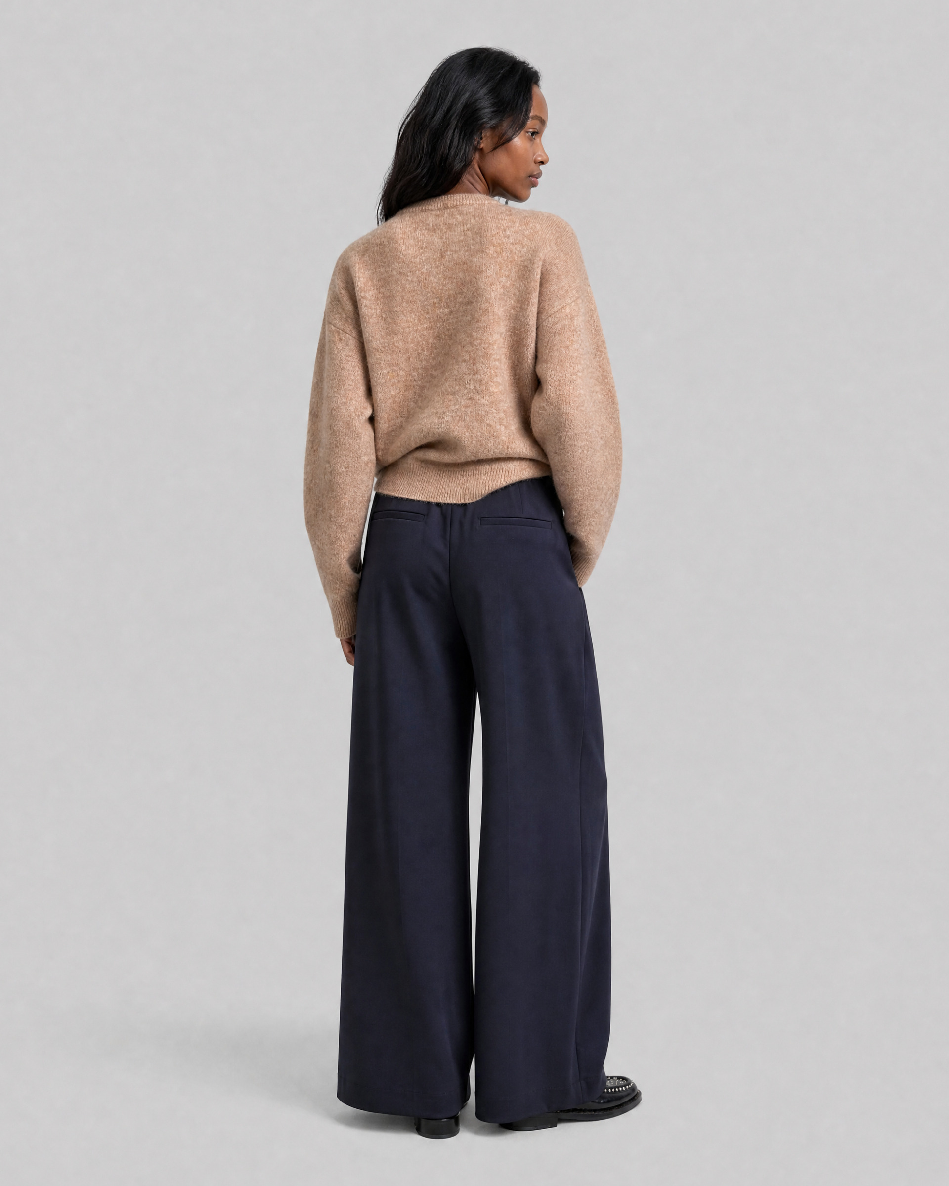 Beige Mohair-Blend Sweater