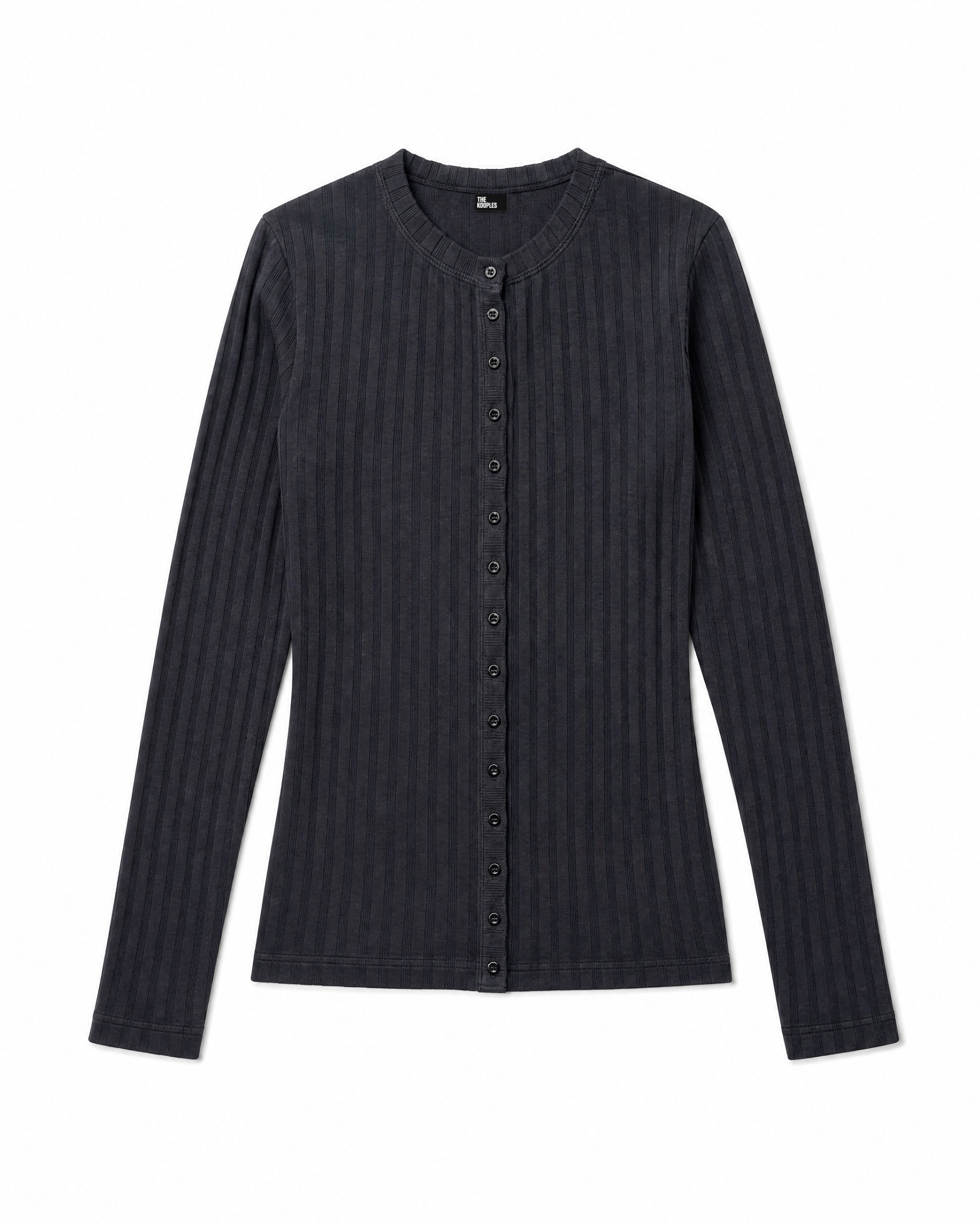 Black Long-Sleeve Cotton Top