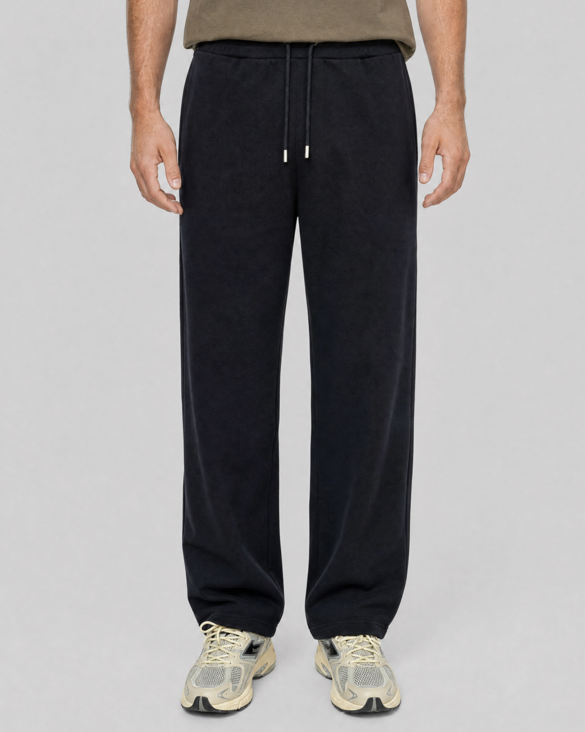 Black straight-leg jogging bottoms