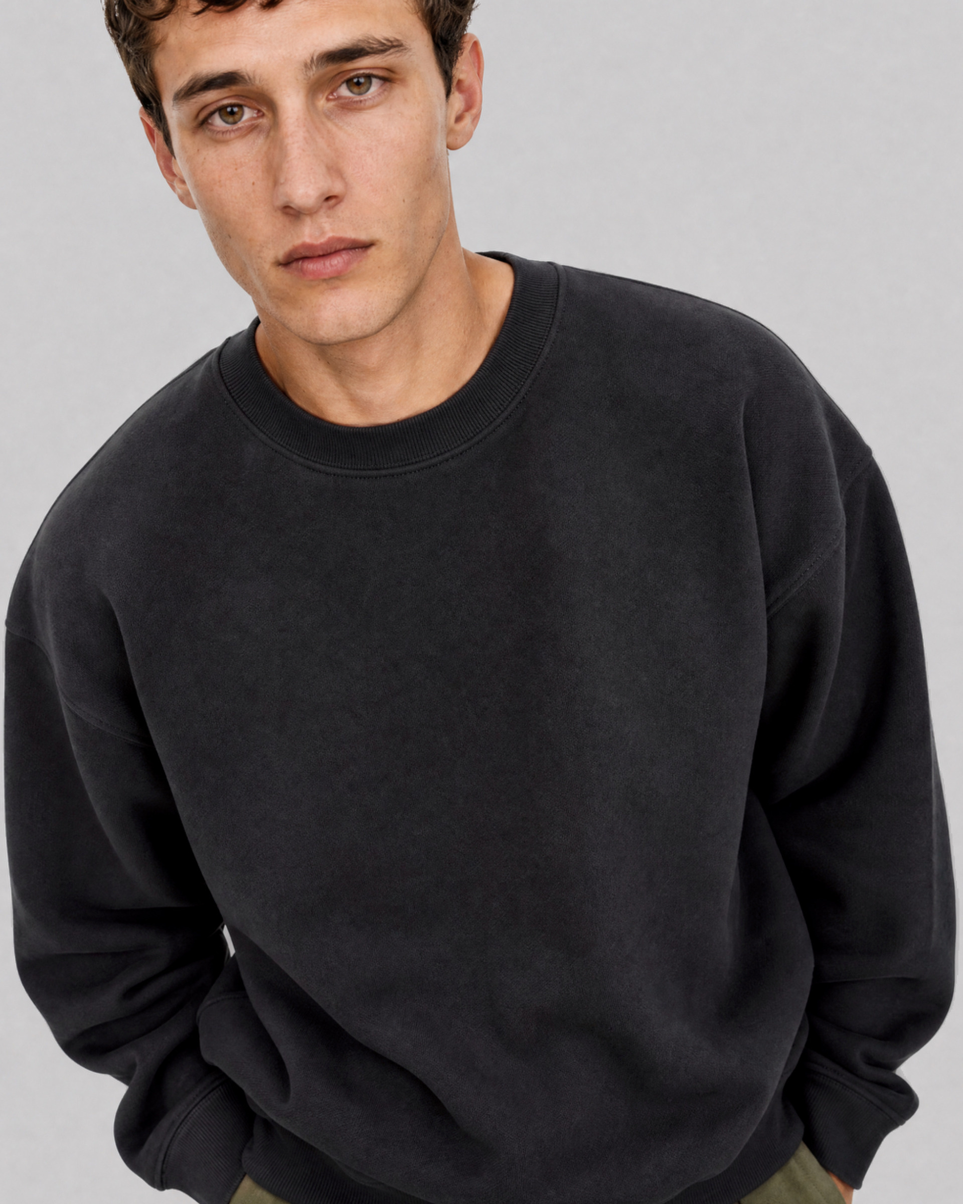Black Crew-Neck Sweatshirt