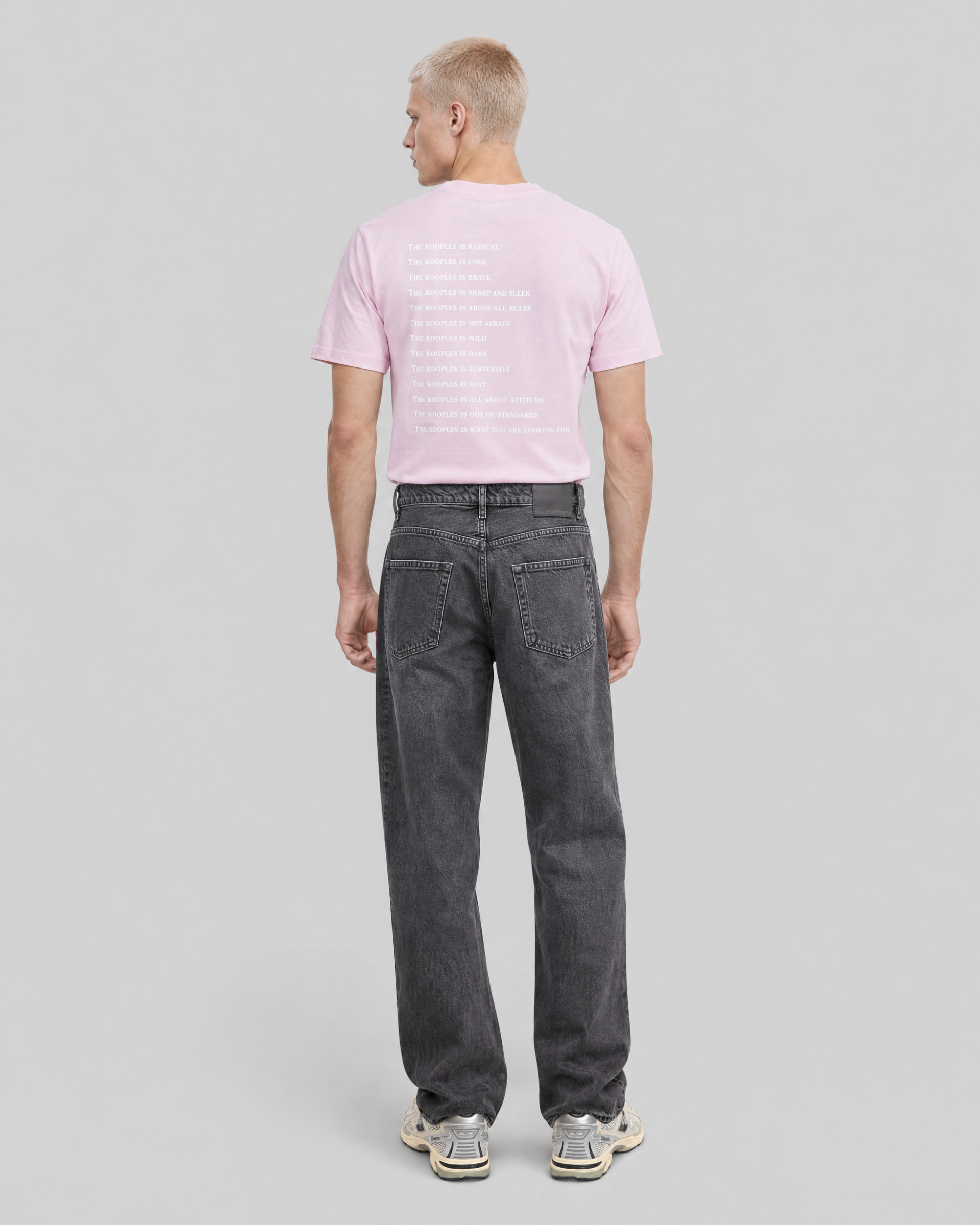 Black, faded-wash jeans