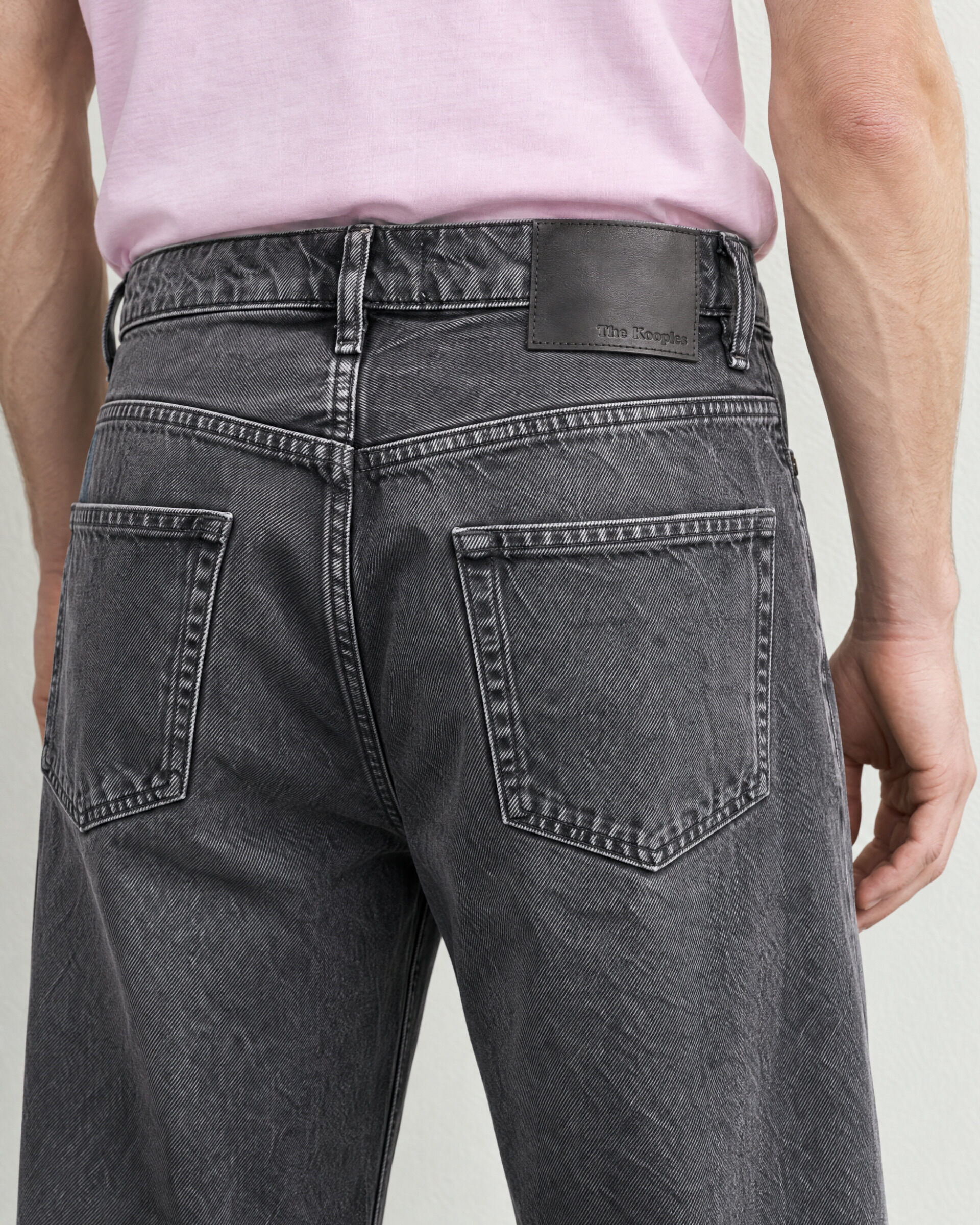 Black, faded-wash jeans
