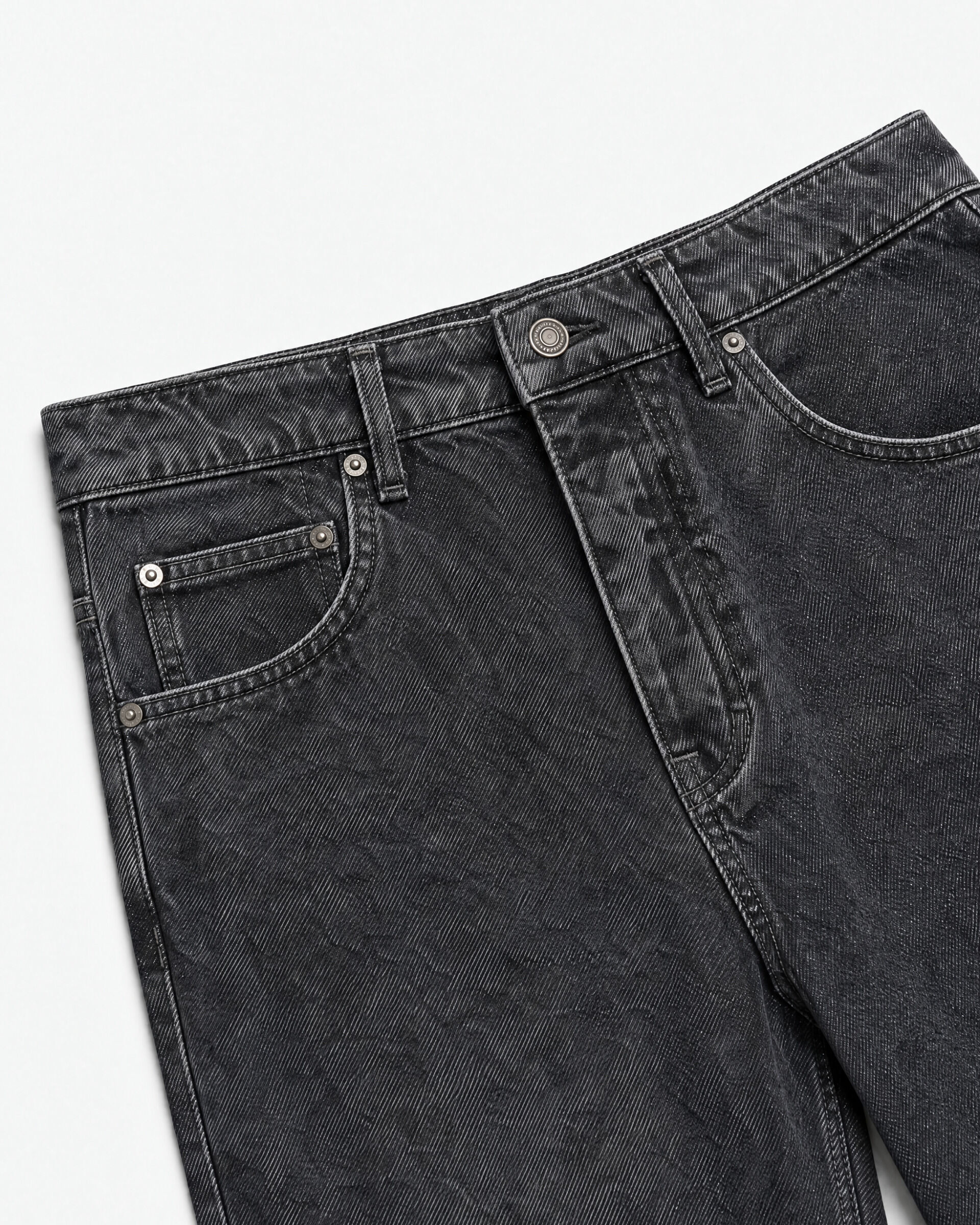 Black, faded-wash jeans
