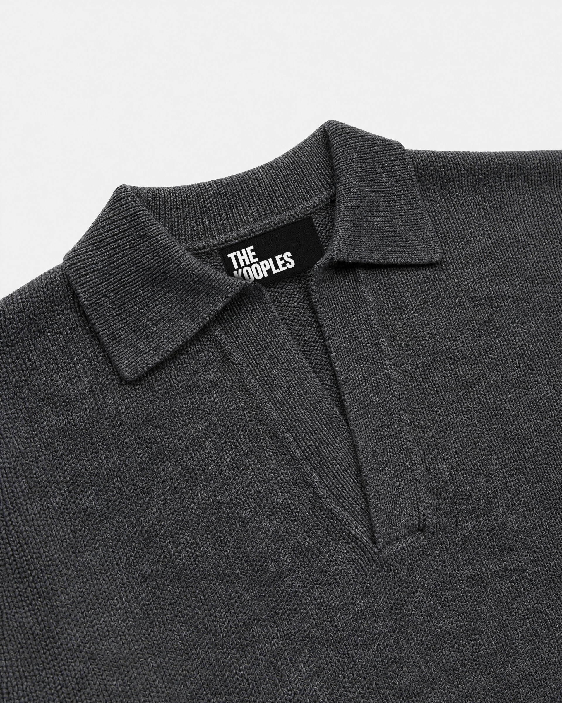 Gray wool polo-neck sweater