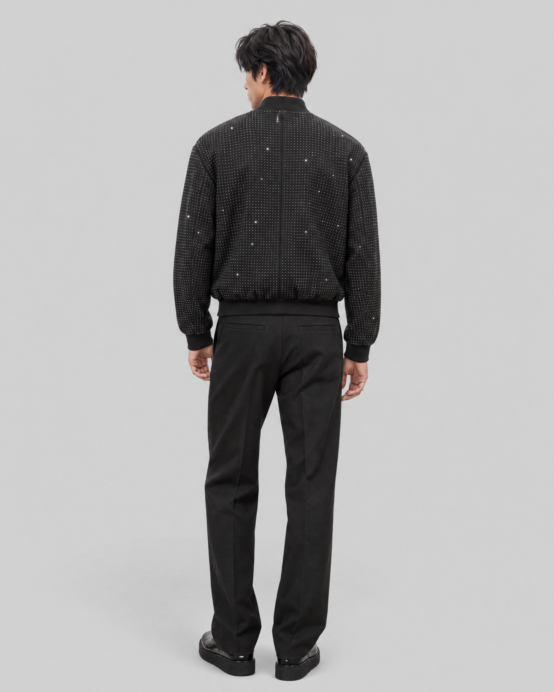 Black Teddy Jacket with Rhinestones