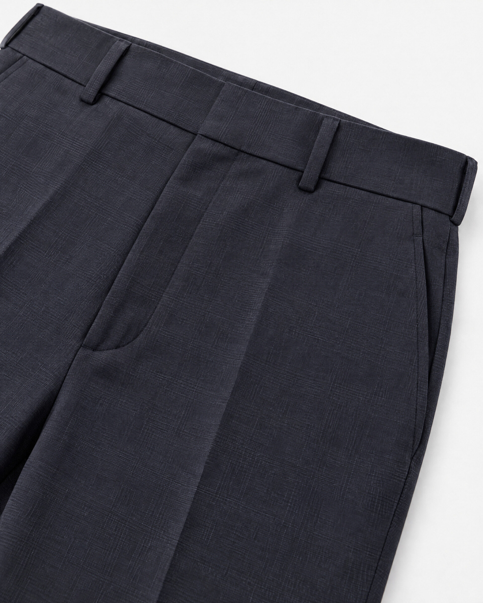 Slim-fit tartan suit pants in navy wool