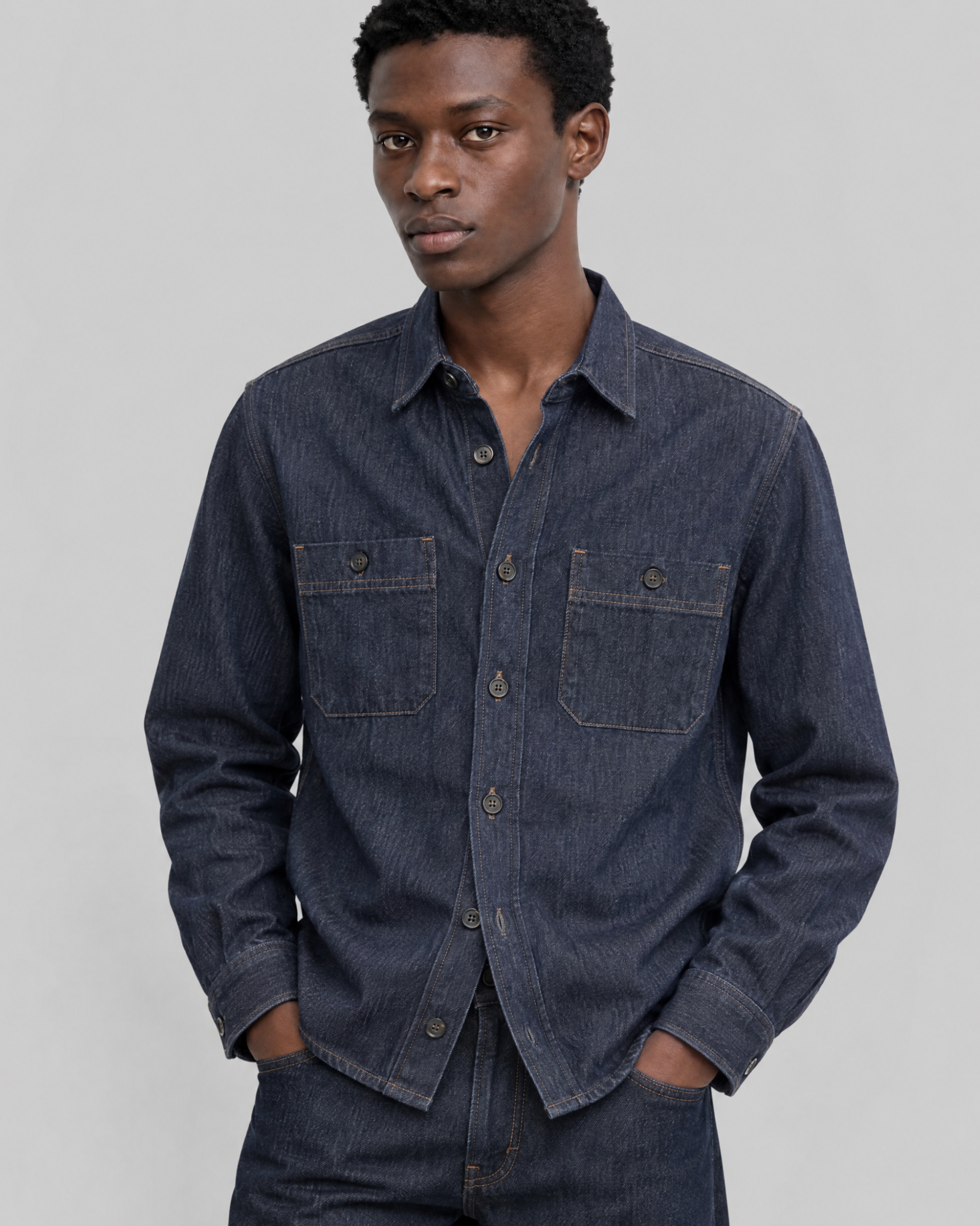 Blue Raw Denim Shirt