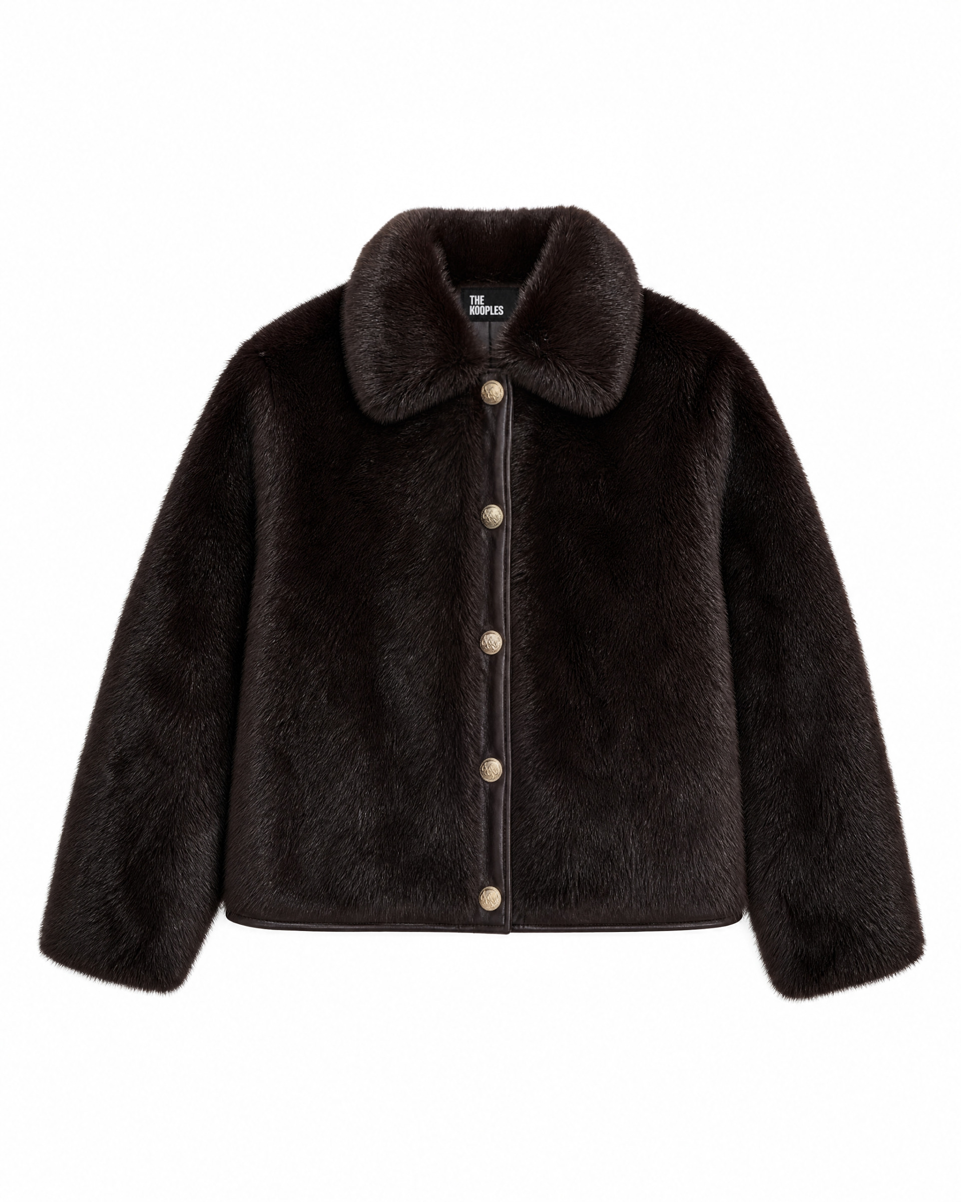 Burgundy faux fur coat
