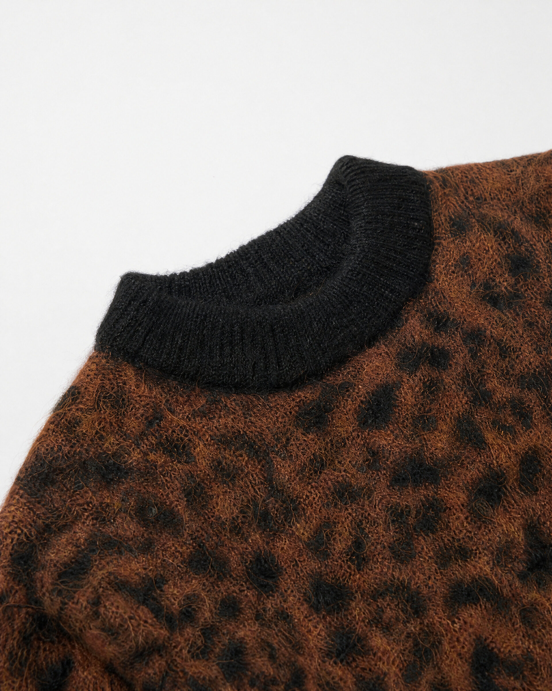 Leopard-print mohair-blend sweater