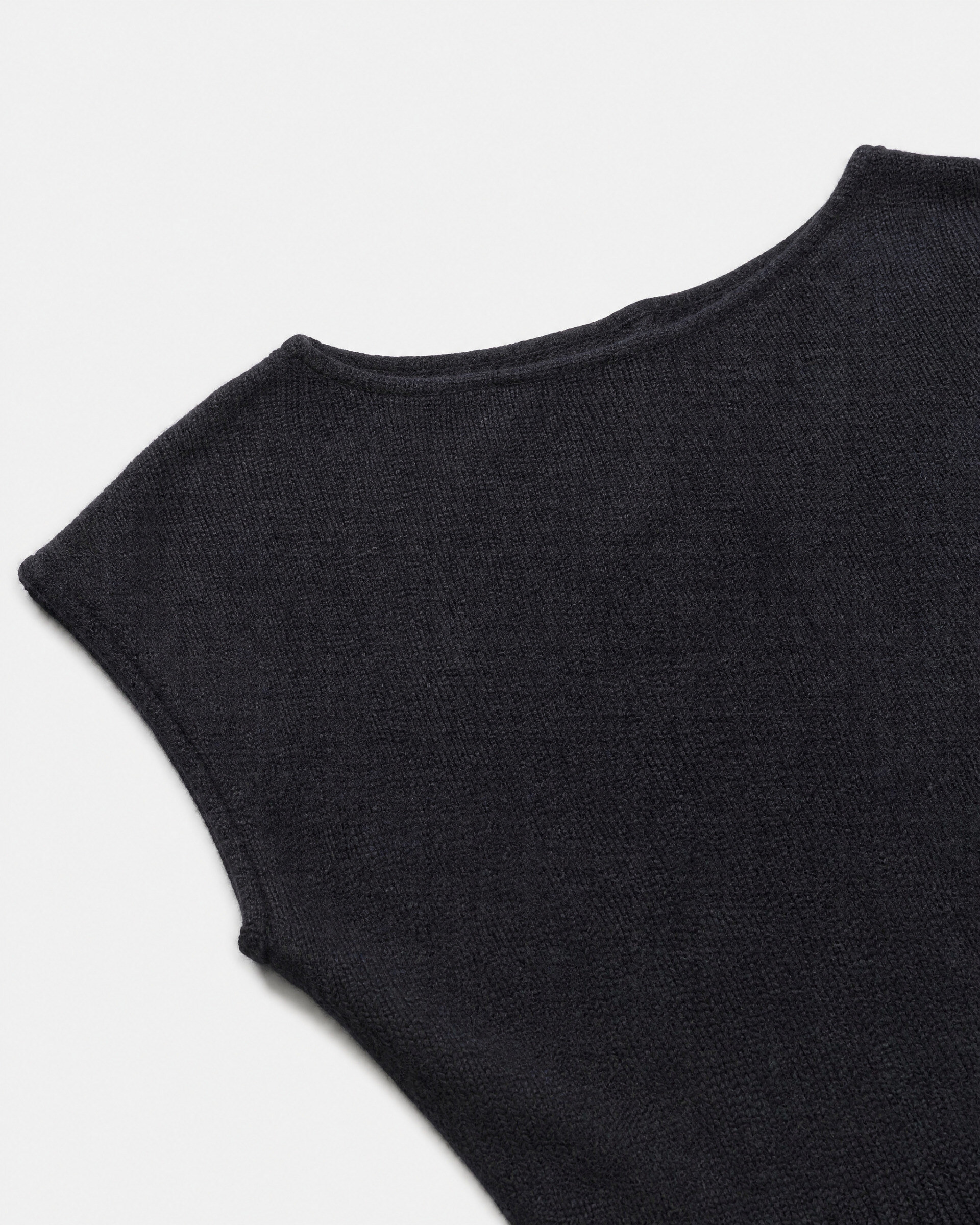 Black cropped knit dress
