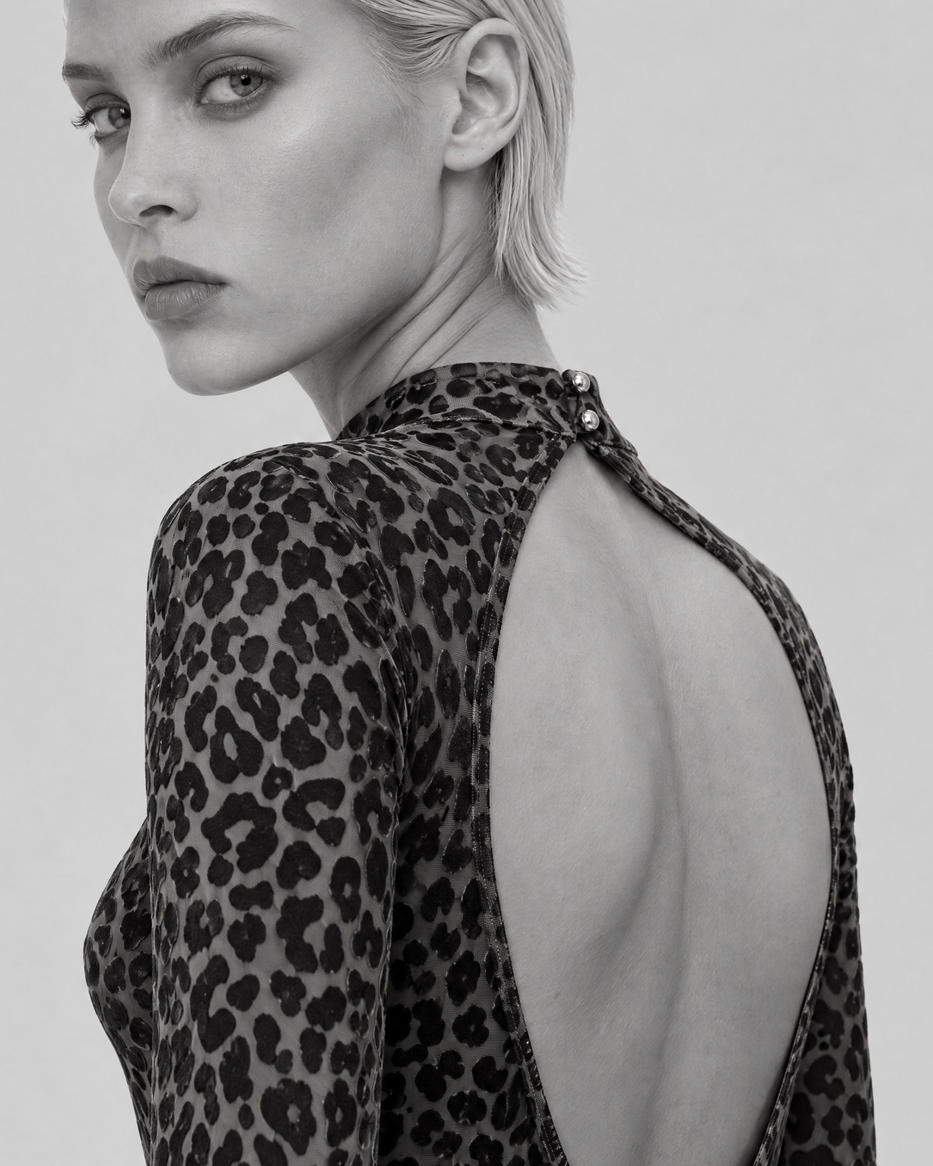 Black leopard-print bodysuit
