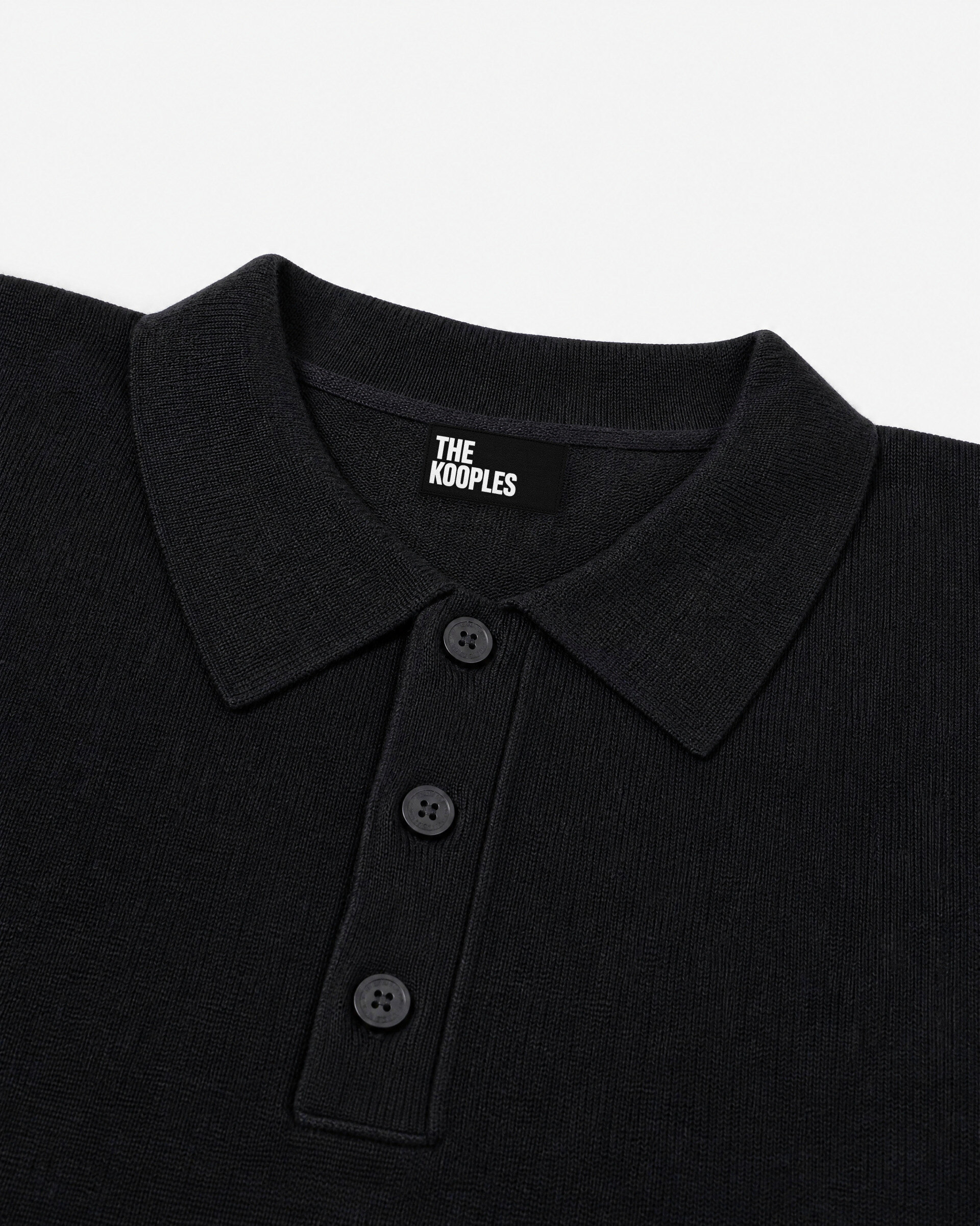 Black Merino Wool Polo Neck Sweater