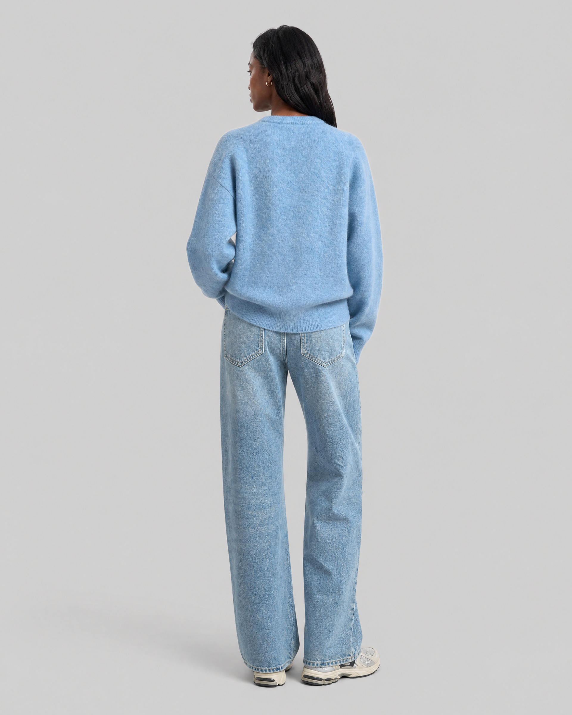 Blue Mohair-Blend Sweater