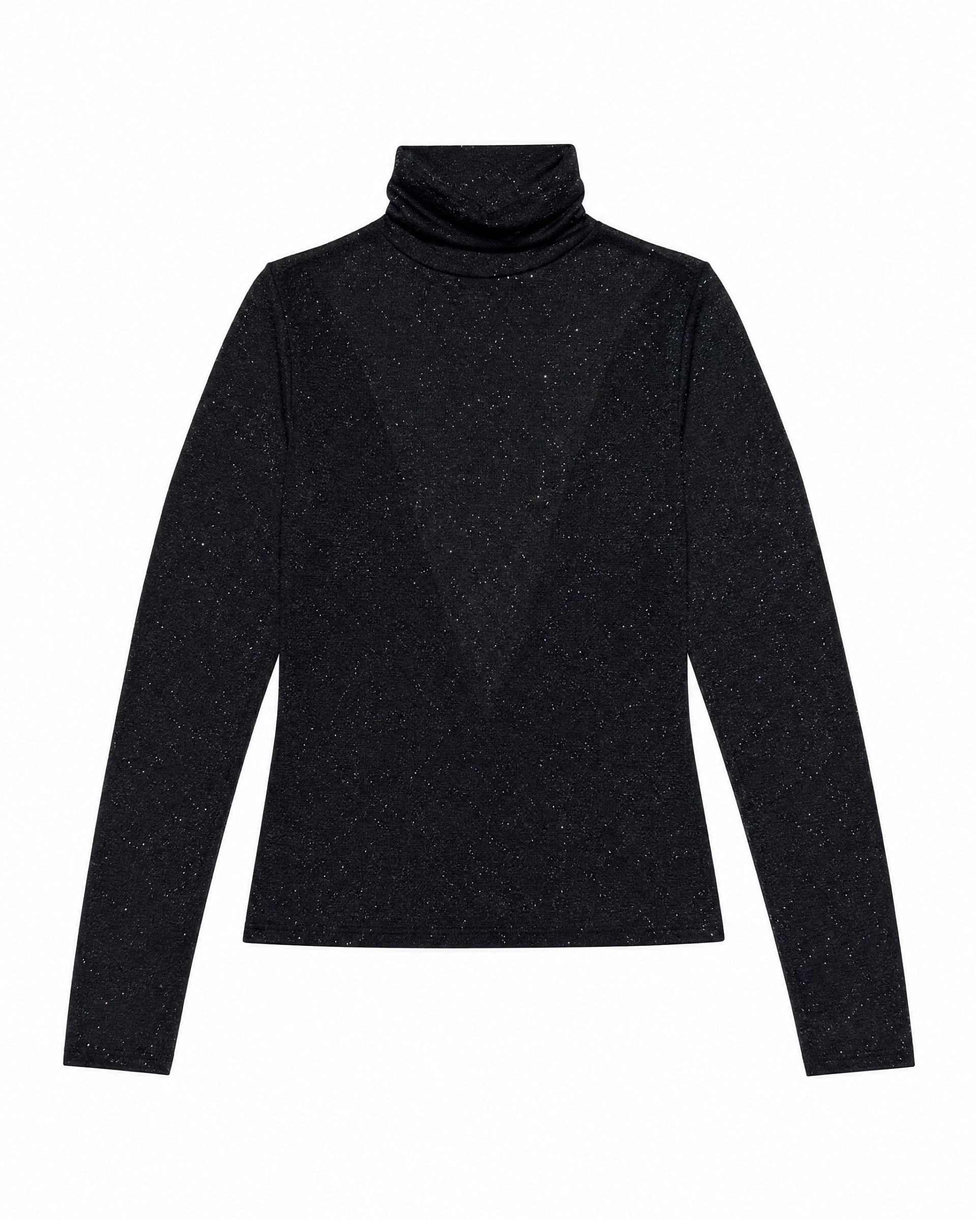 Black Rhinestone-Embellished Knit Top