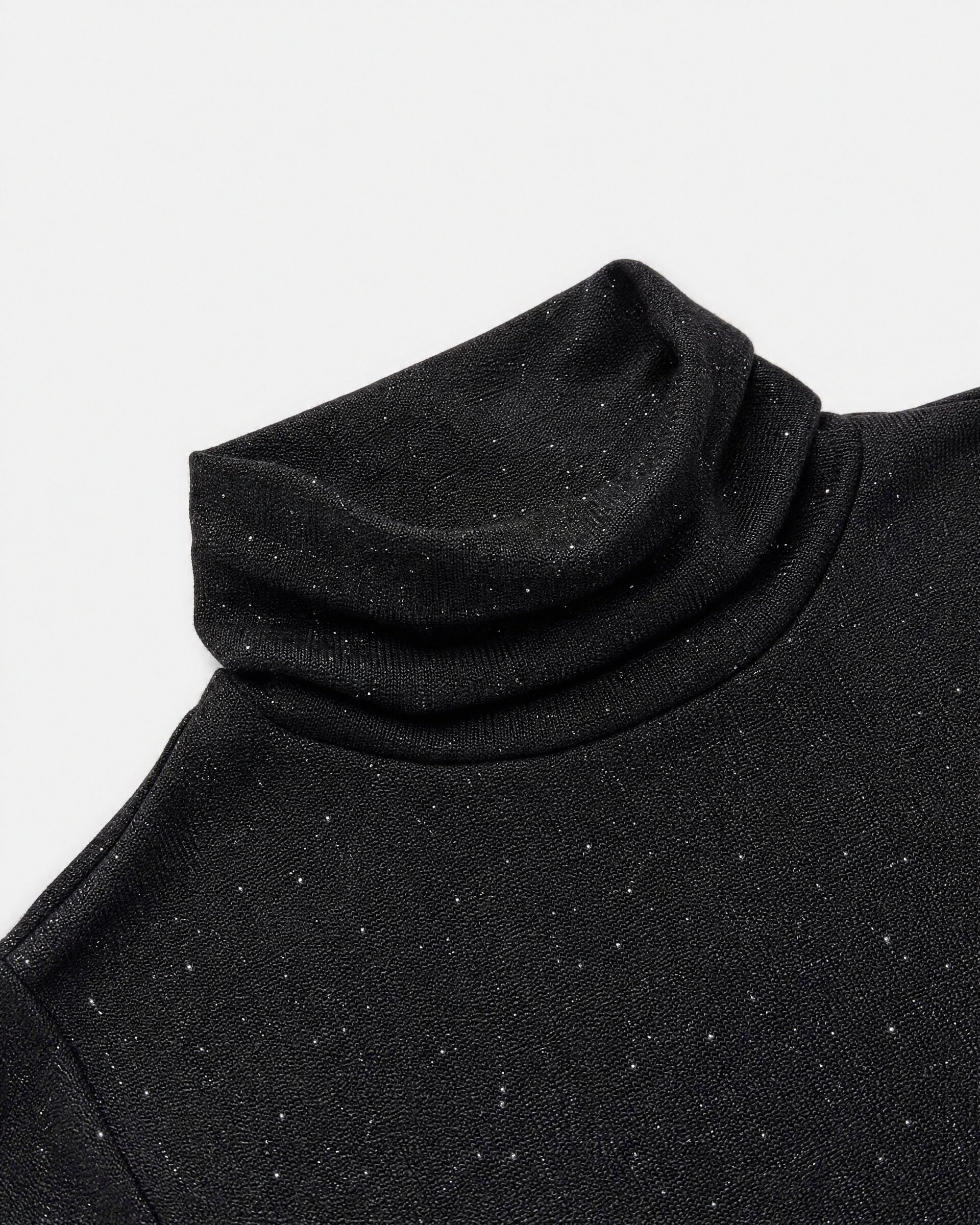 Black Rhinestone-Embellished Knit Top