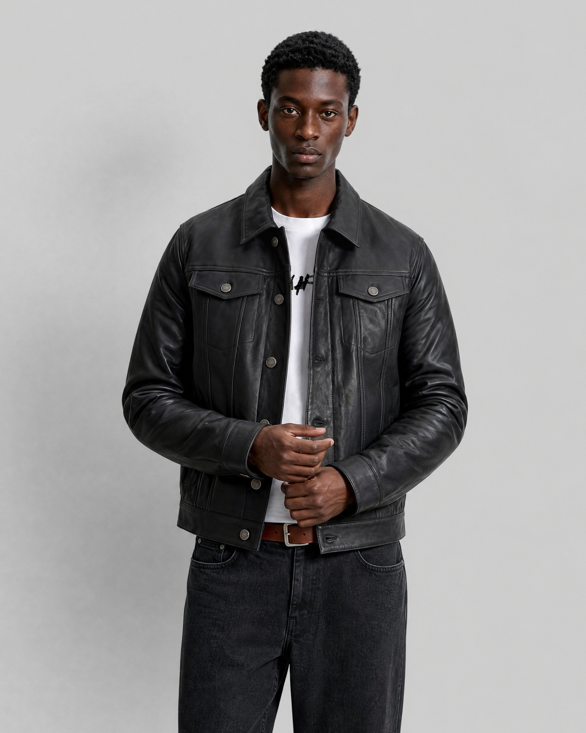 Black leather jacket