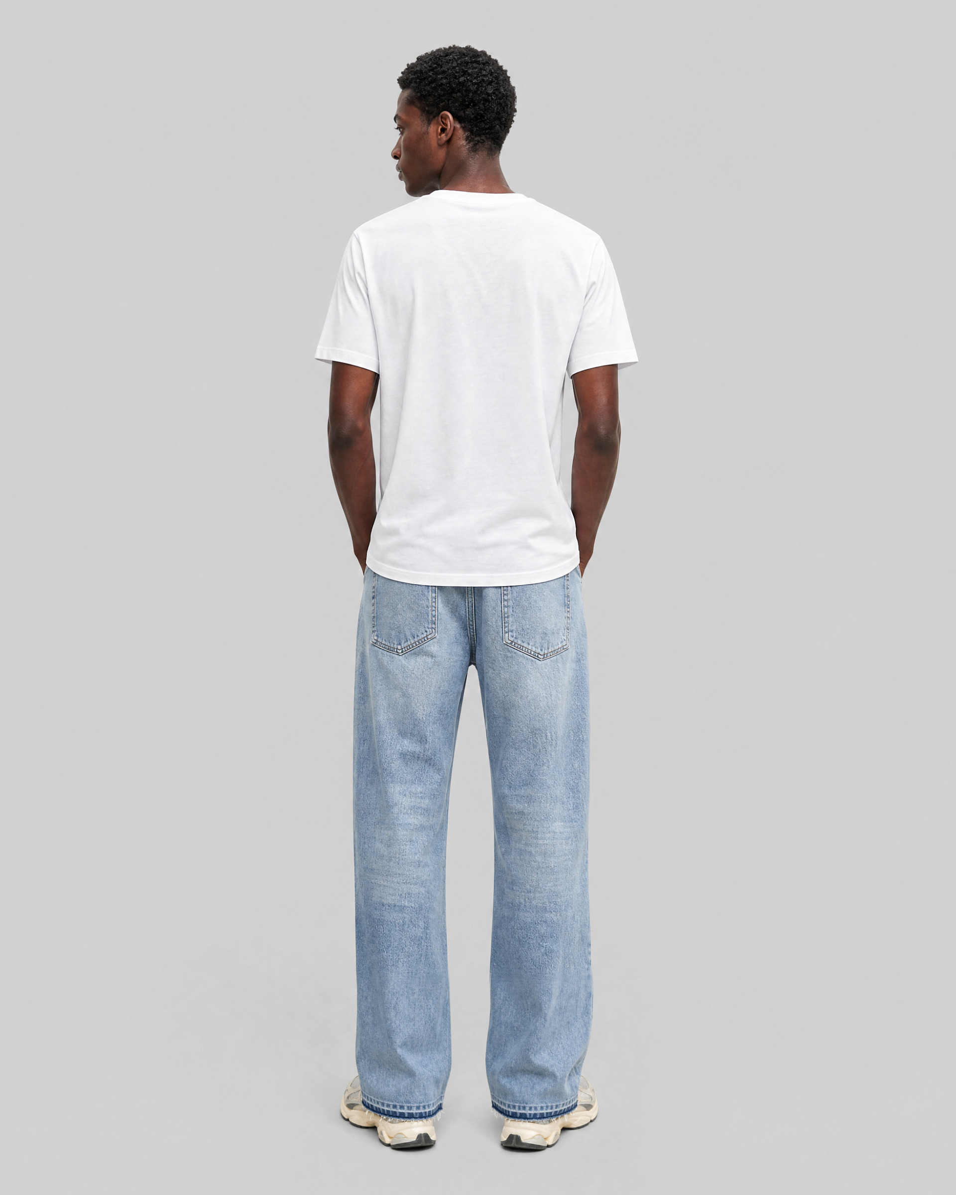 White T-shirt with screen-printed birds