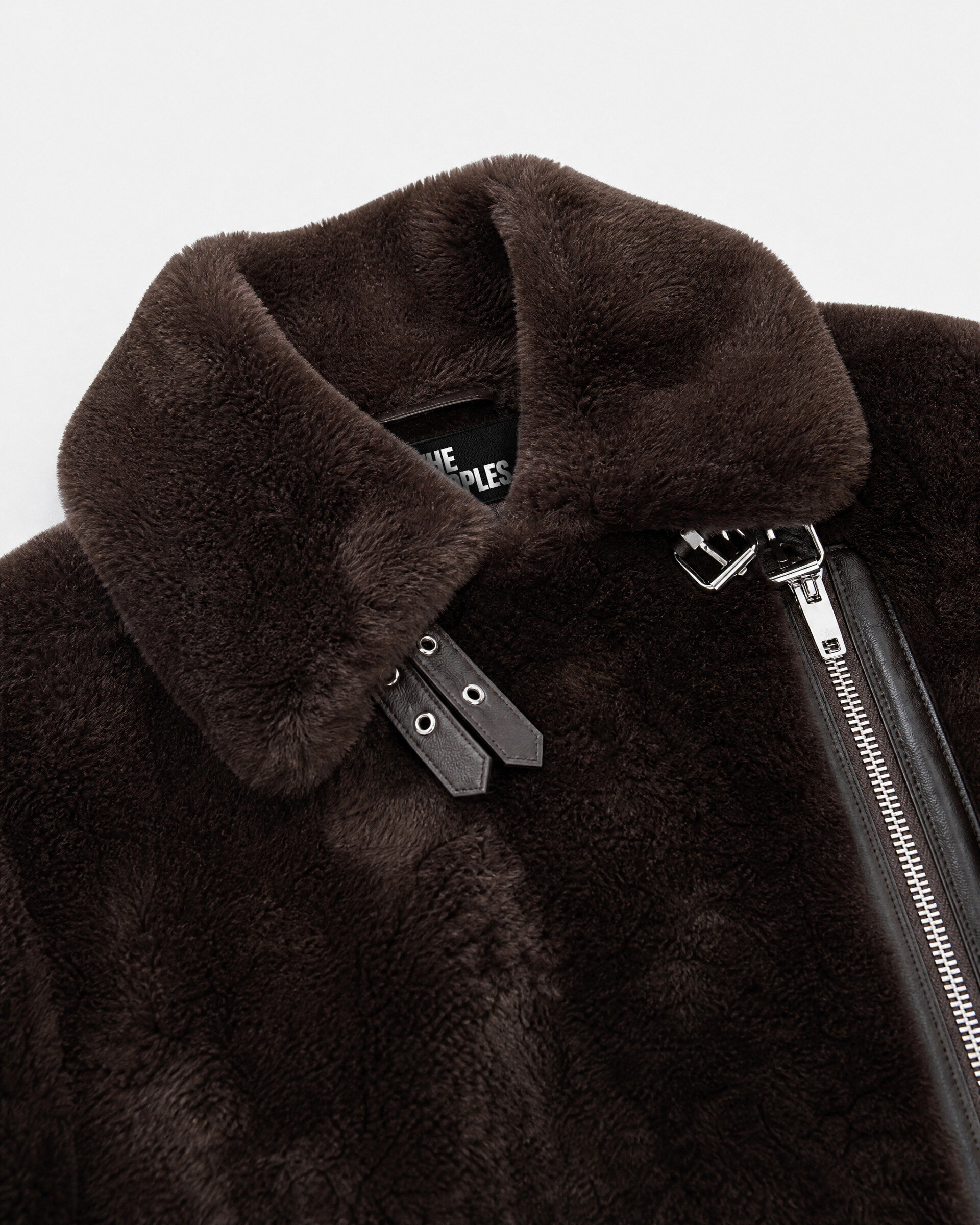 Brown faux fur bomber jacket
