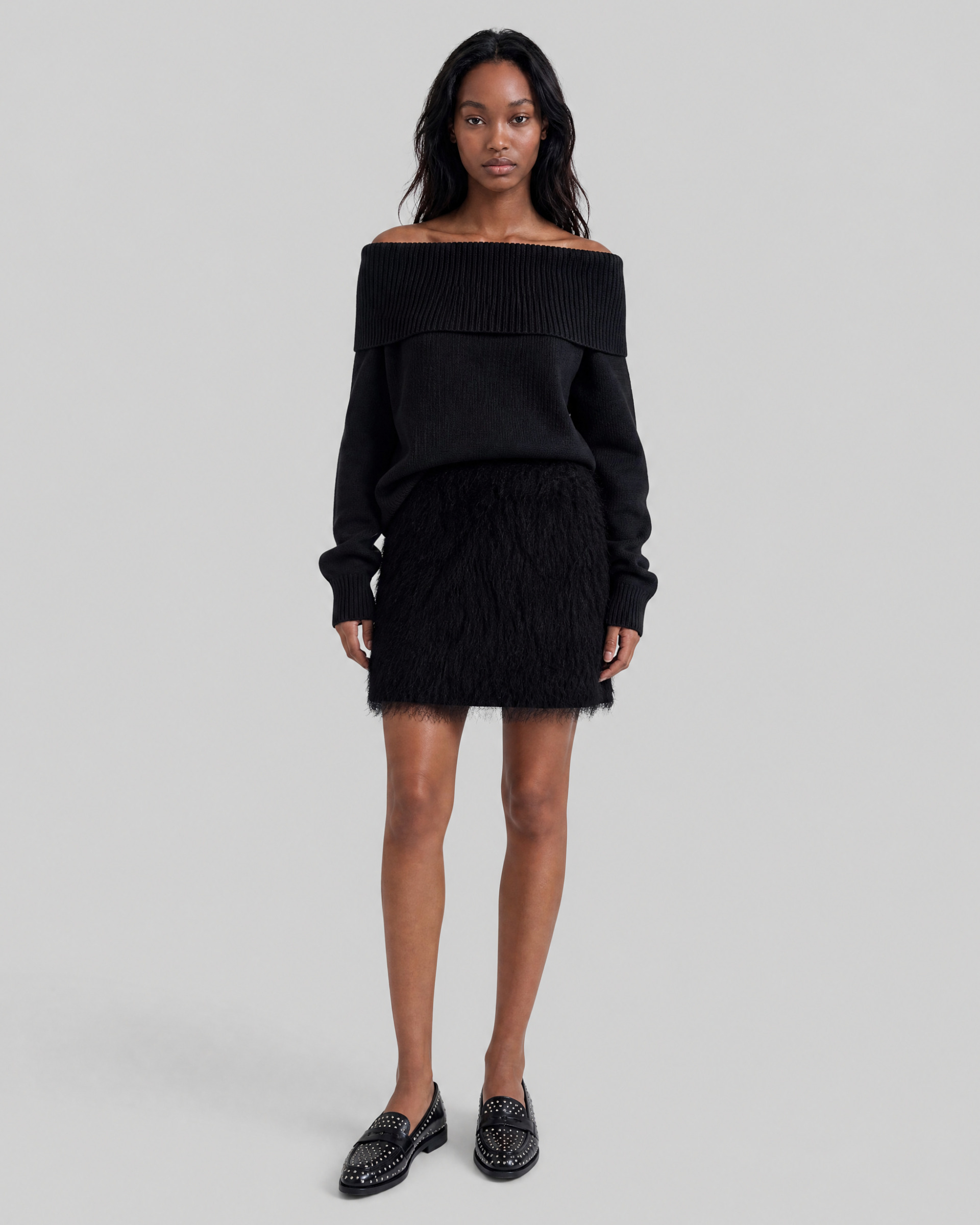 Black Short Fringed Skirt