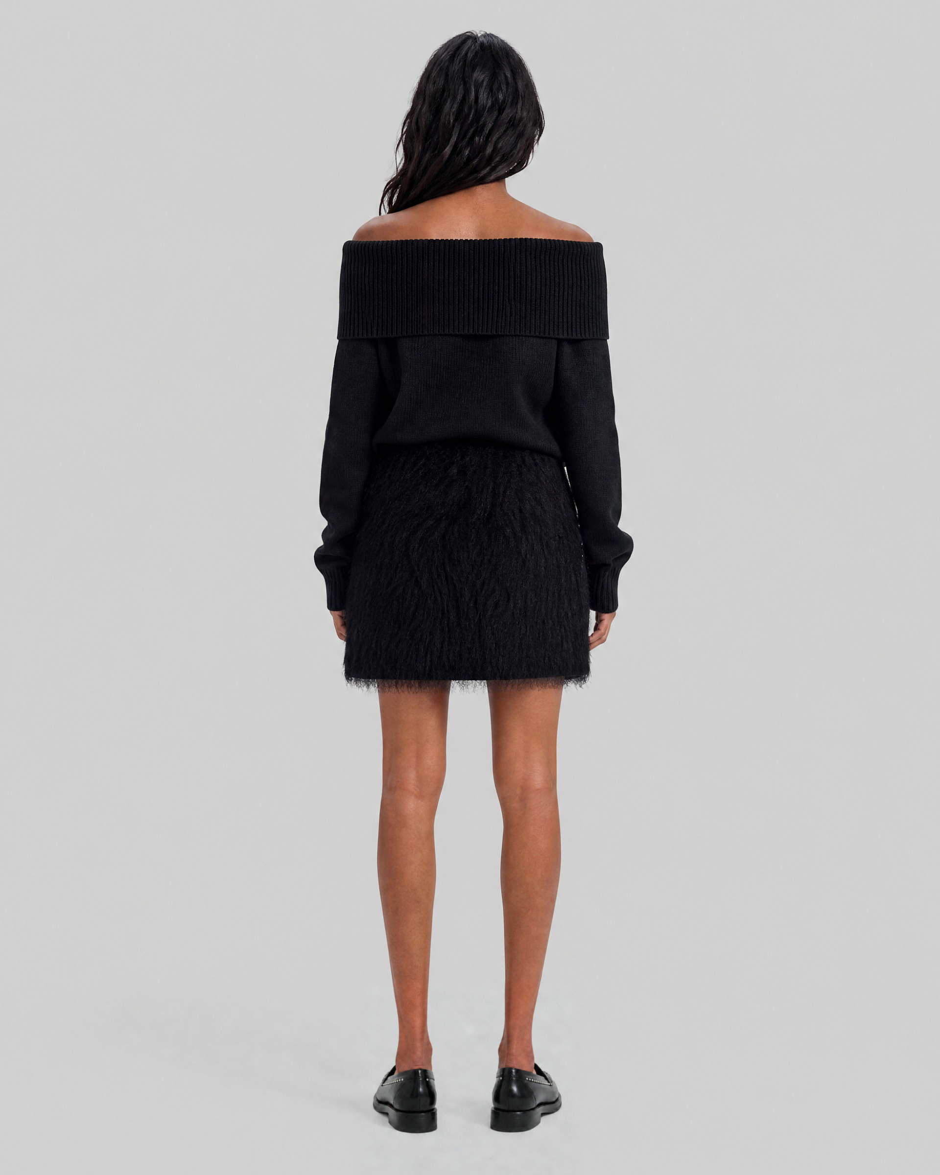 Black Short Fringed Skirt