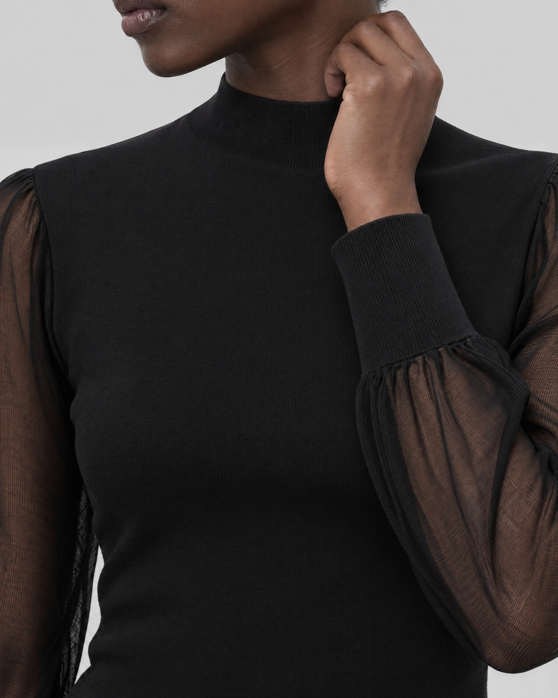 Black knit top
