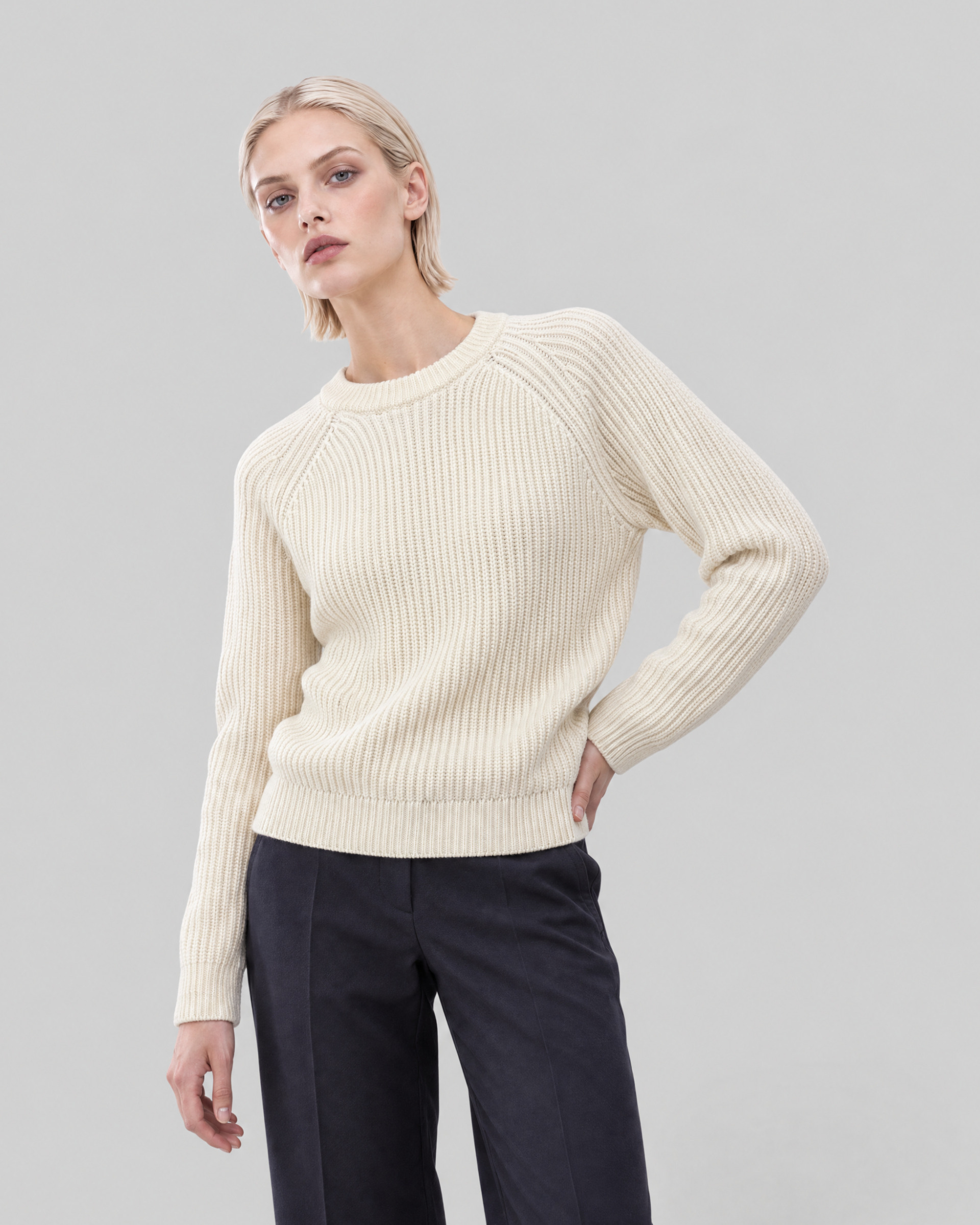 Natural-colored merino wool sweater