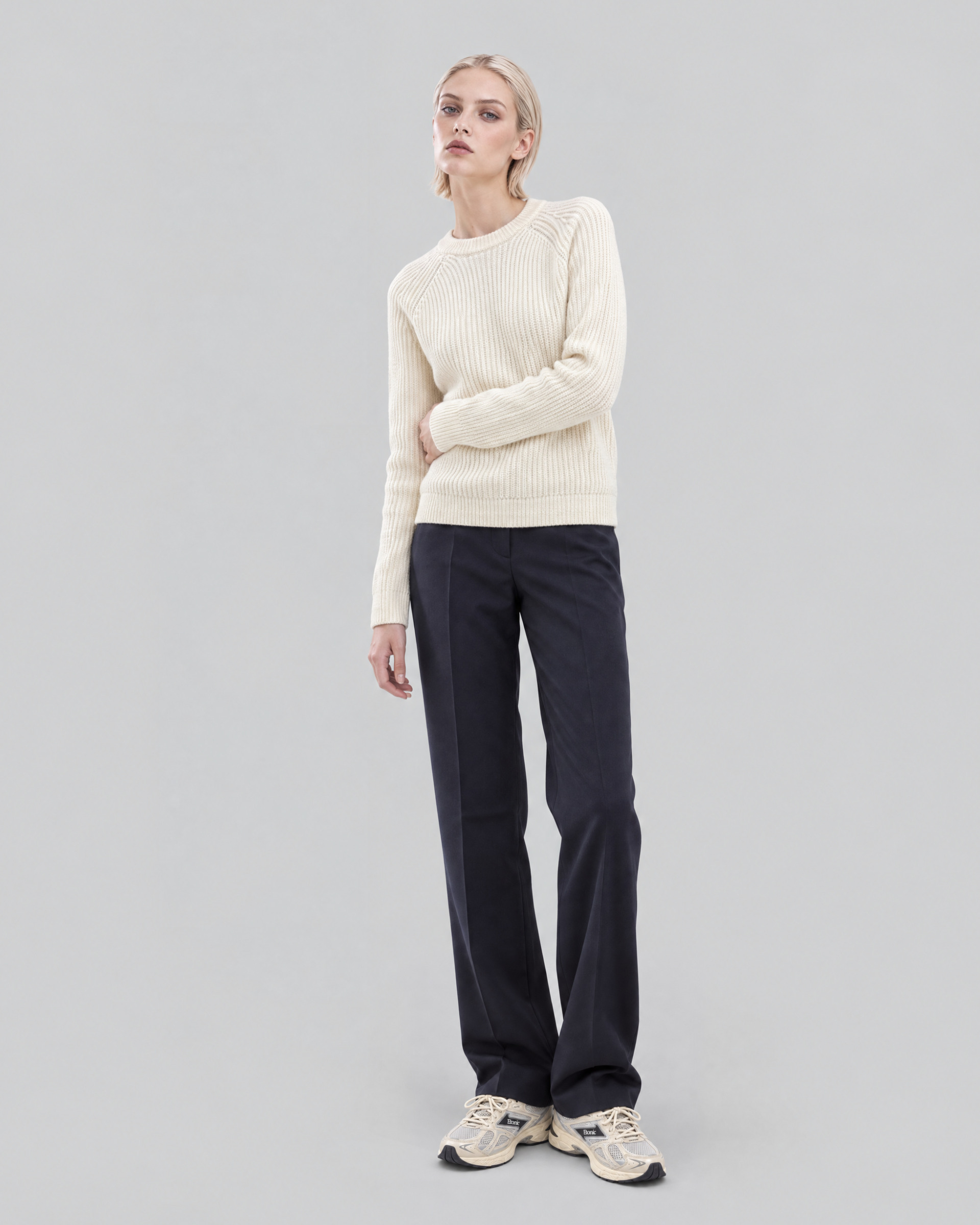 Natural-colored merino wool sweater