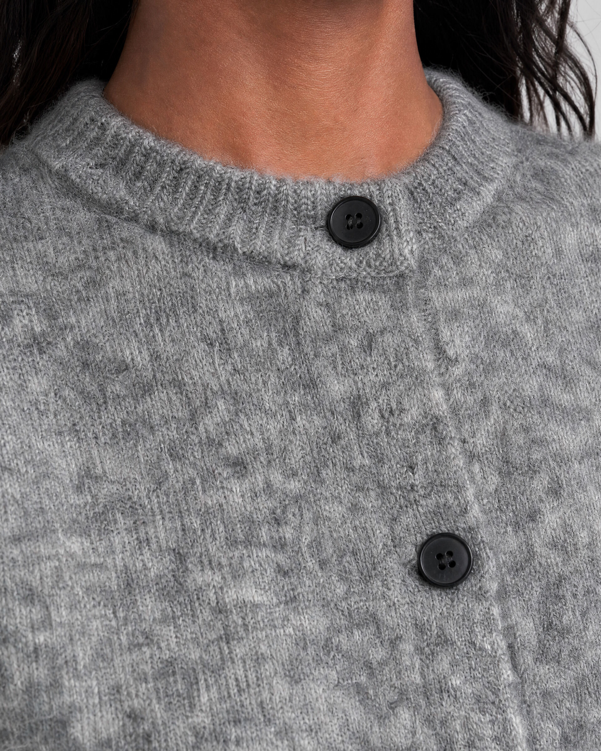 Gray Mohair-Blend Cardigan