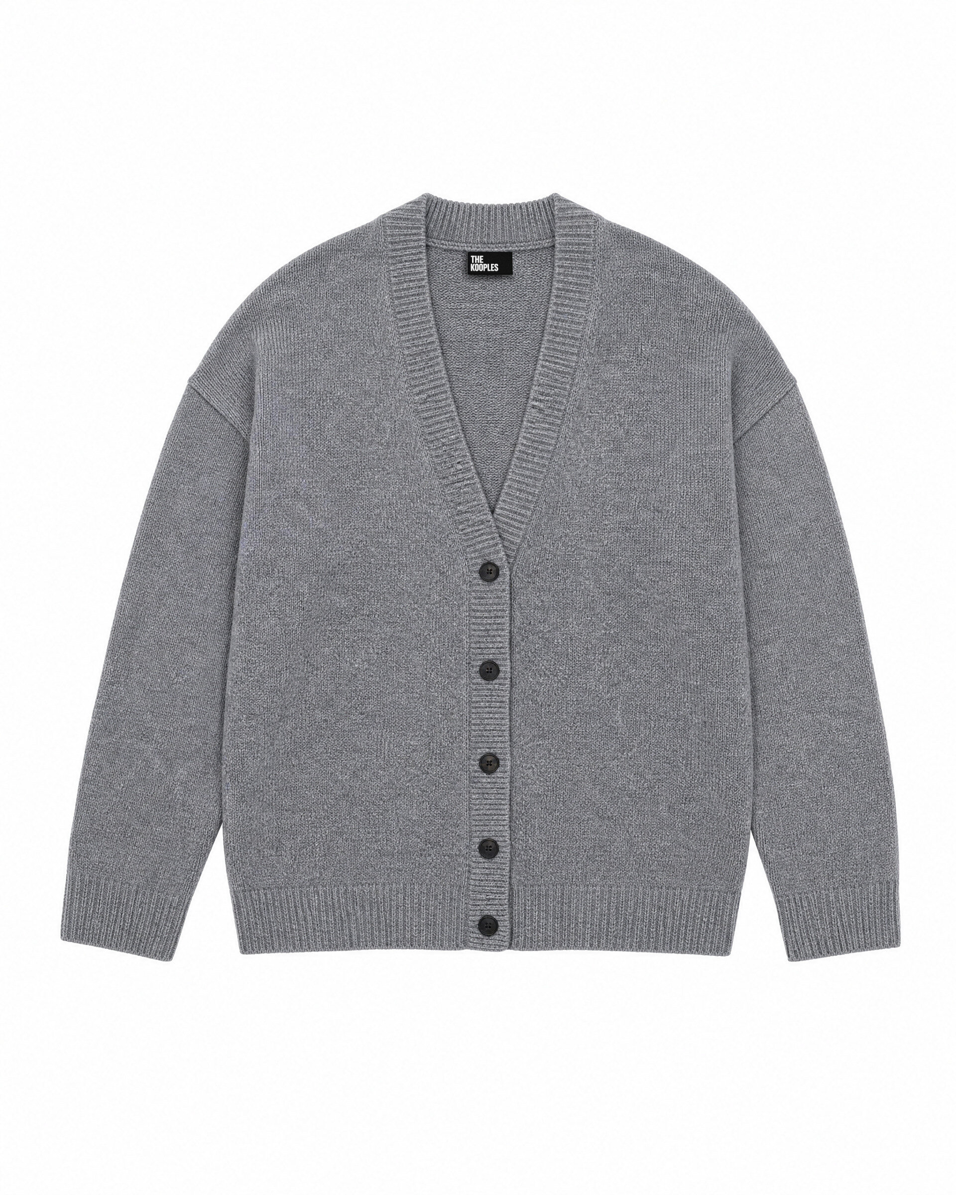 Gray Merino Wool and Cashmere Cardigan