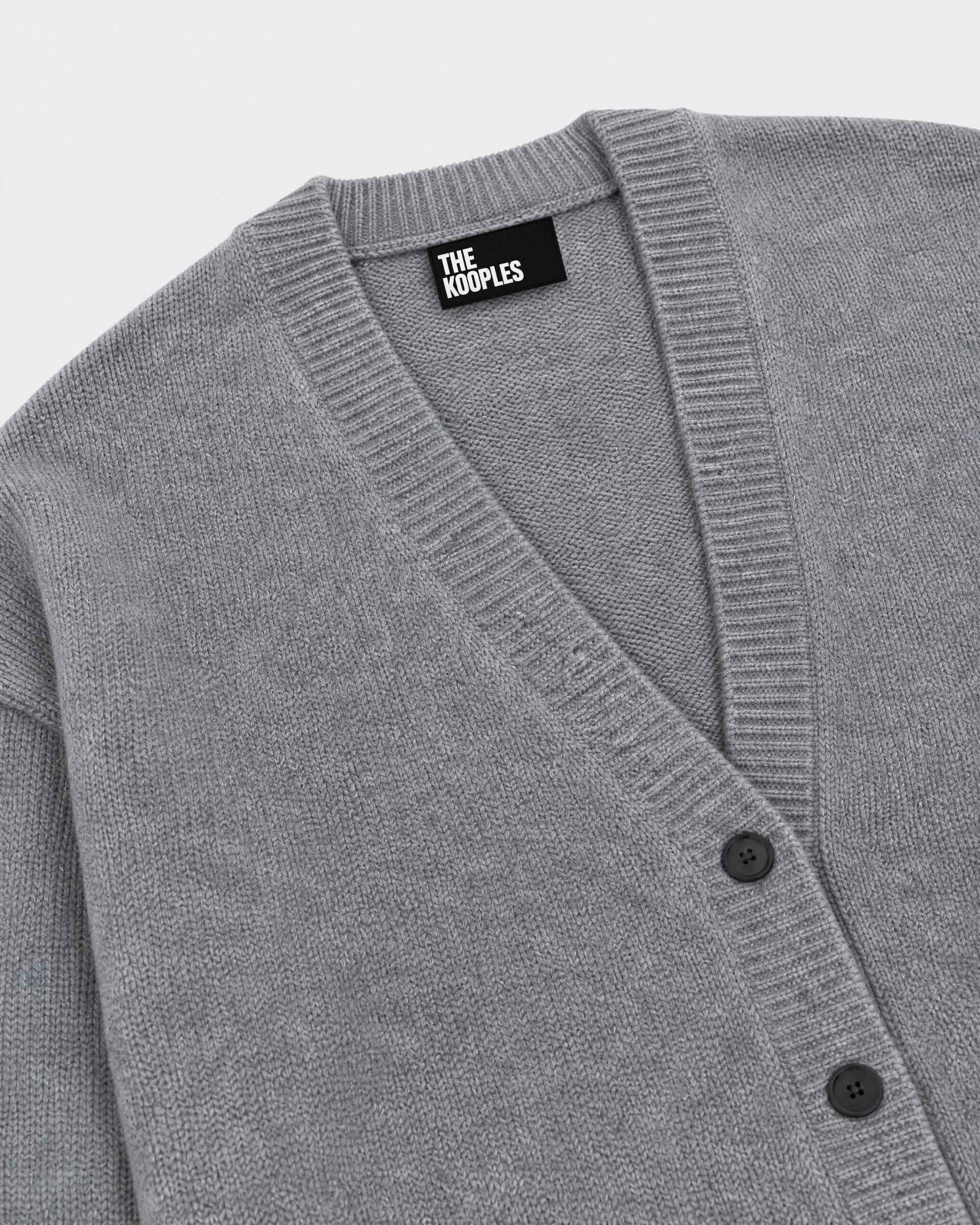 Gray Merino Wool and Cashmere Cardigan