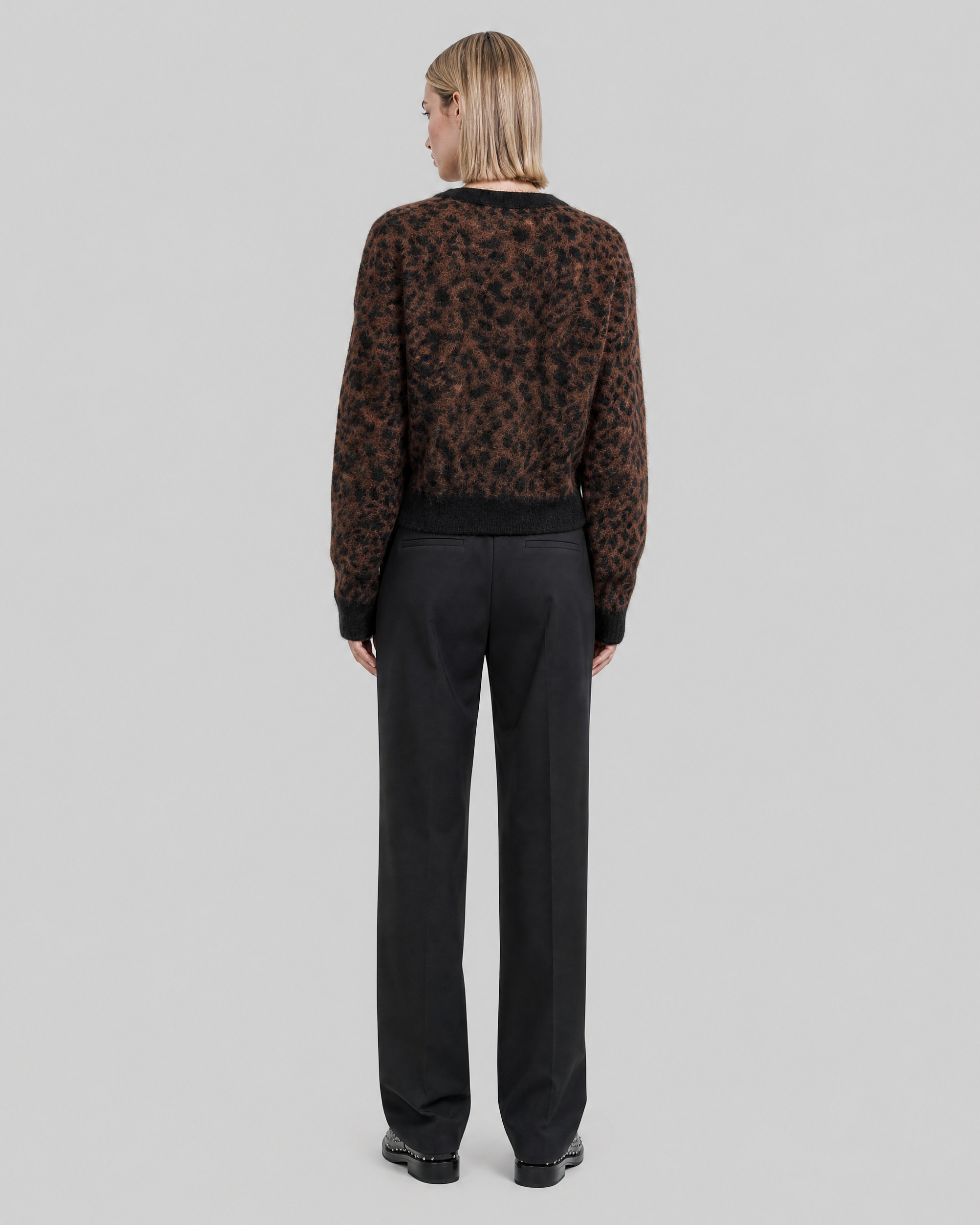 Leopard-print mohair-blend cardigan