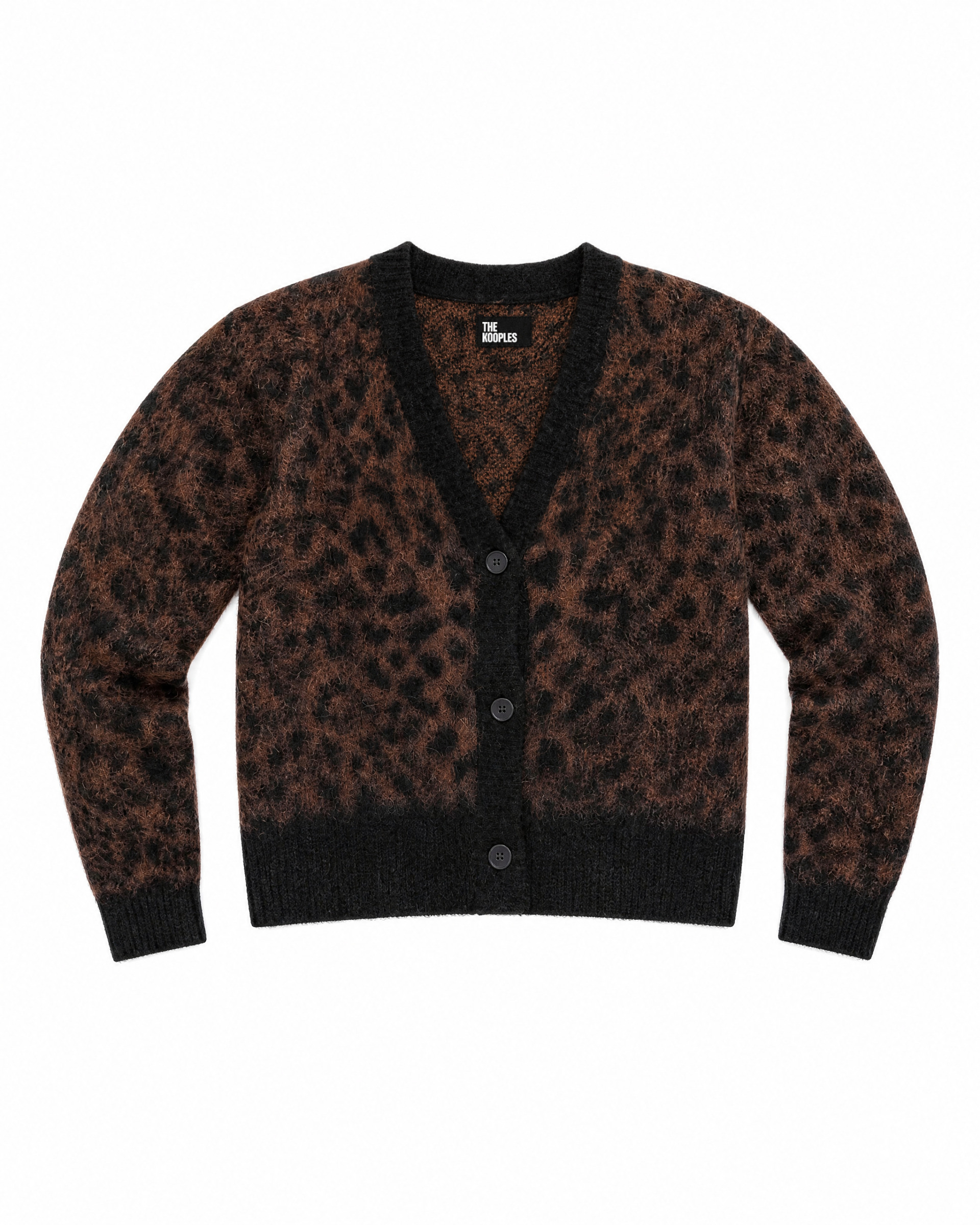 Leopard-print mohair-blend cardigan