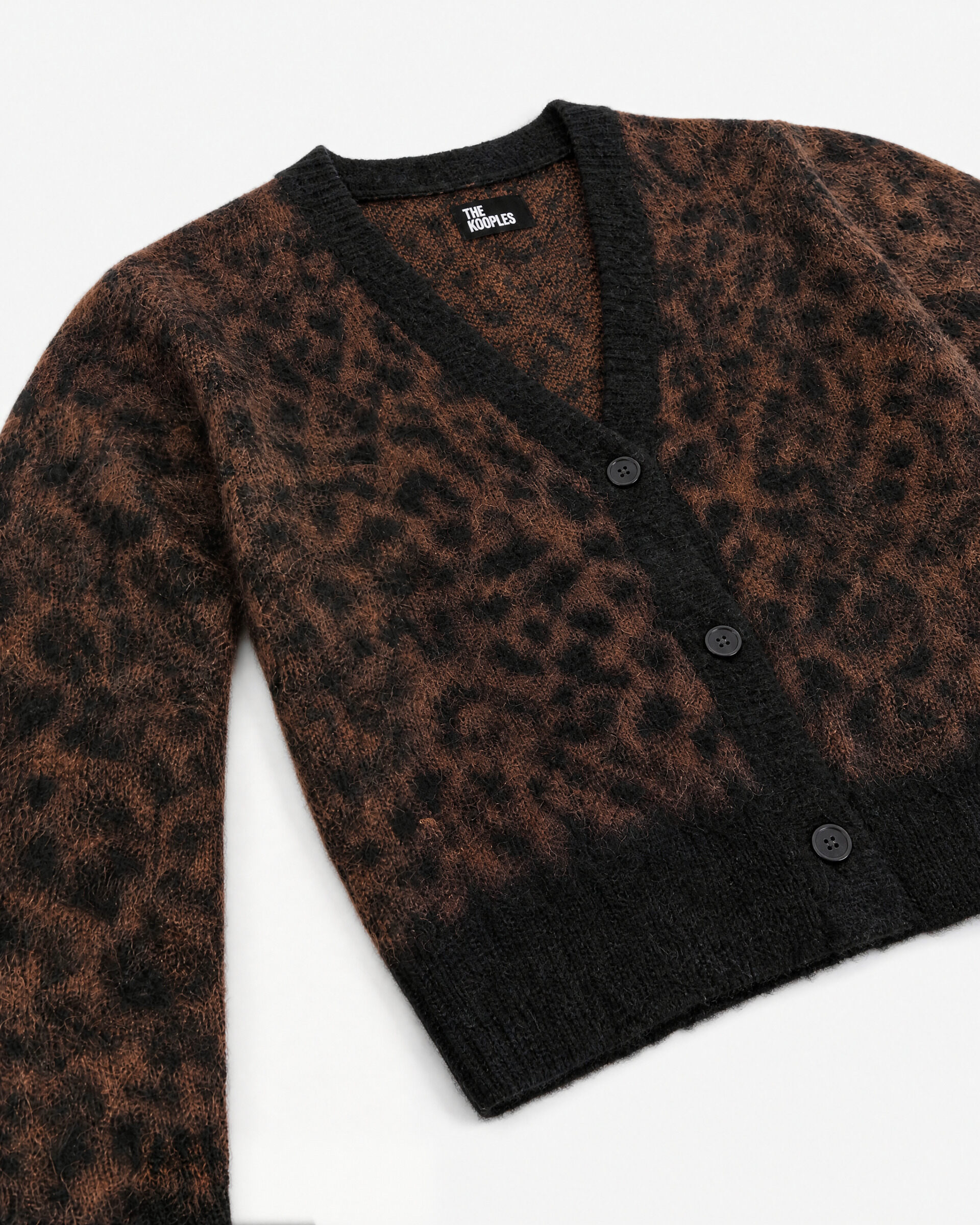 Leopard-print mohair-blend cardigan
