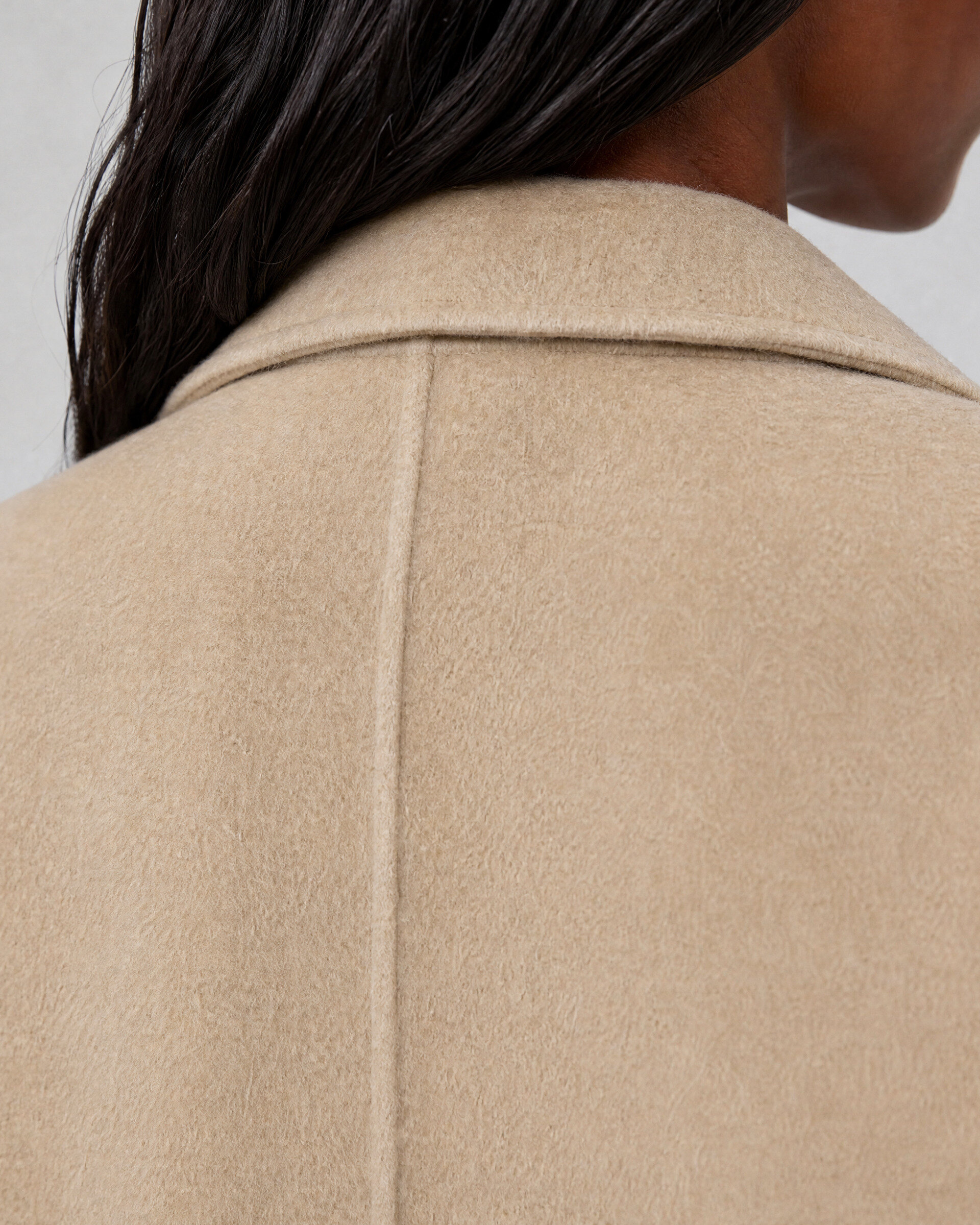 Beige reversible wool-blend coat