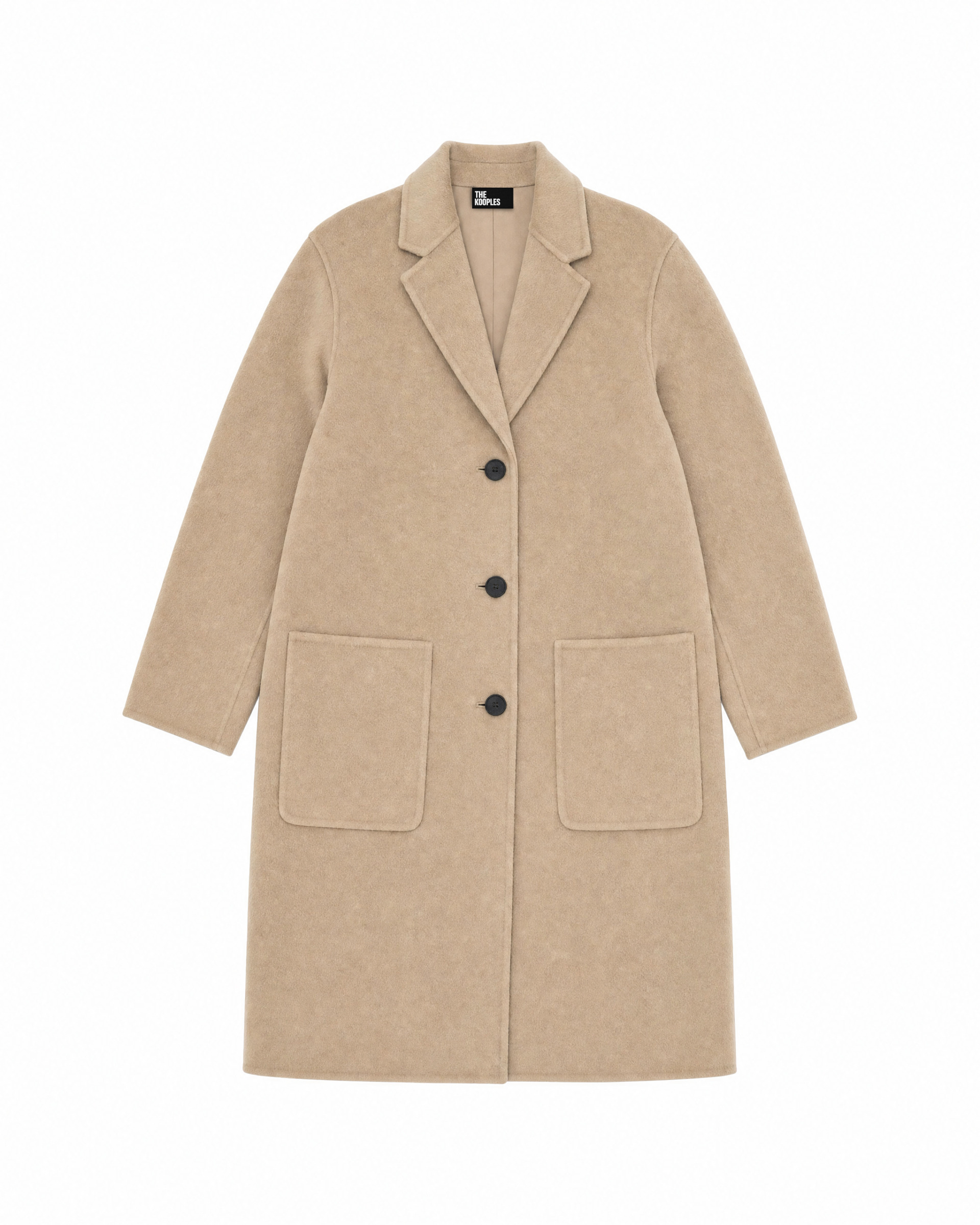 Beige reversible wool-blend coat