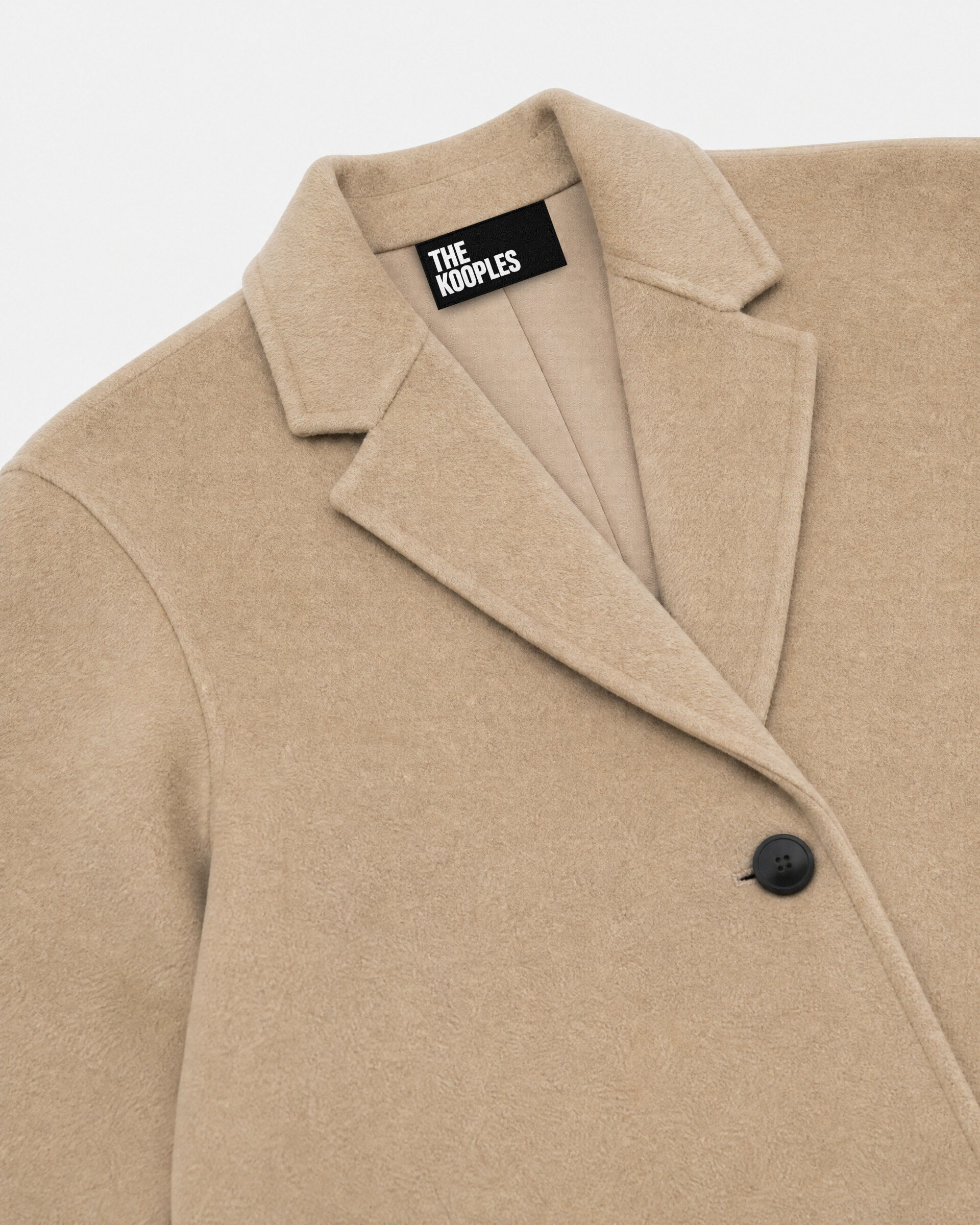 Beige reversible wool-blend coat