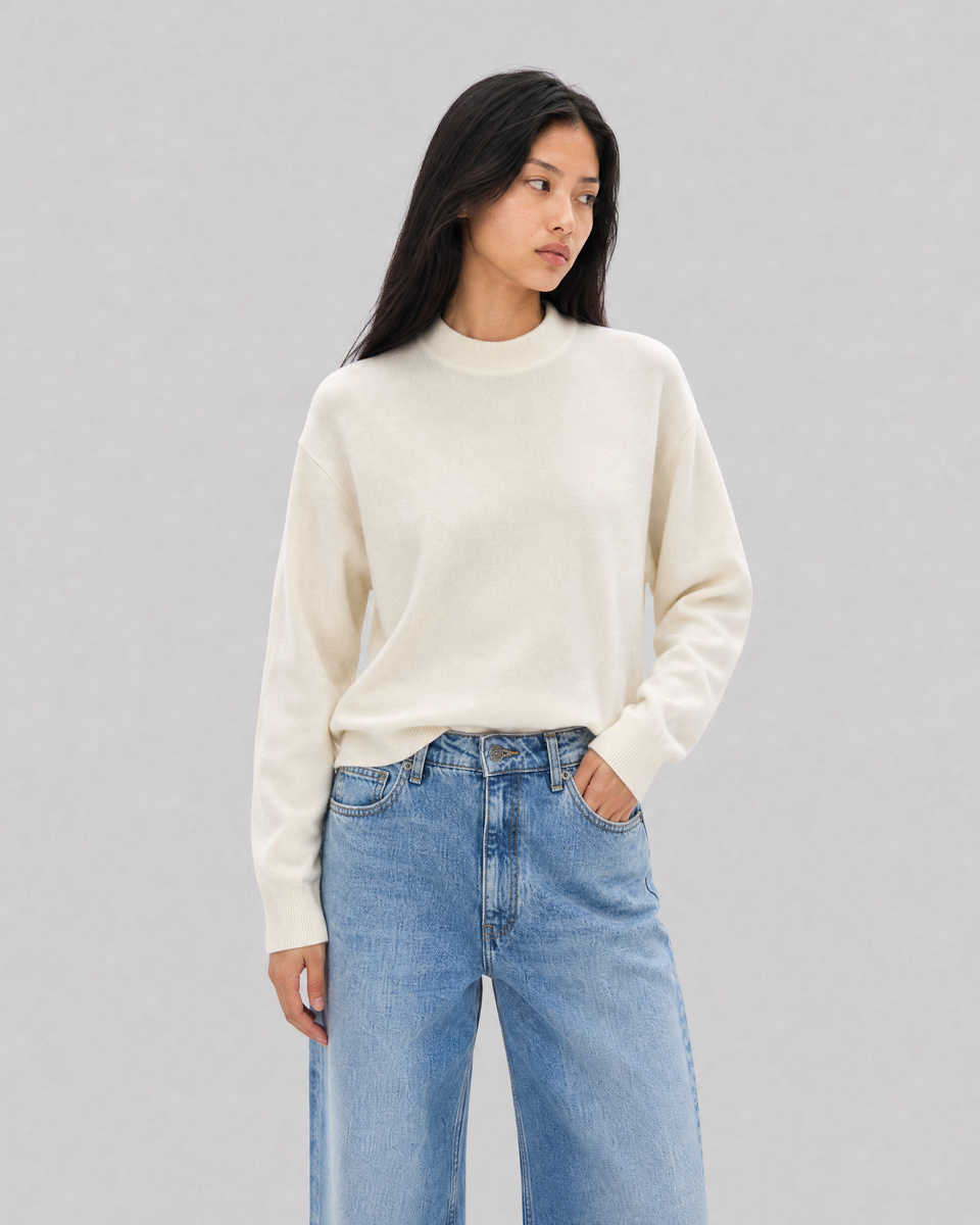 Ecru wool and cashmere sweater