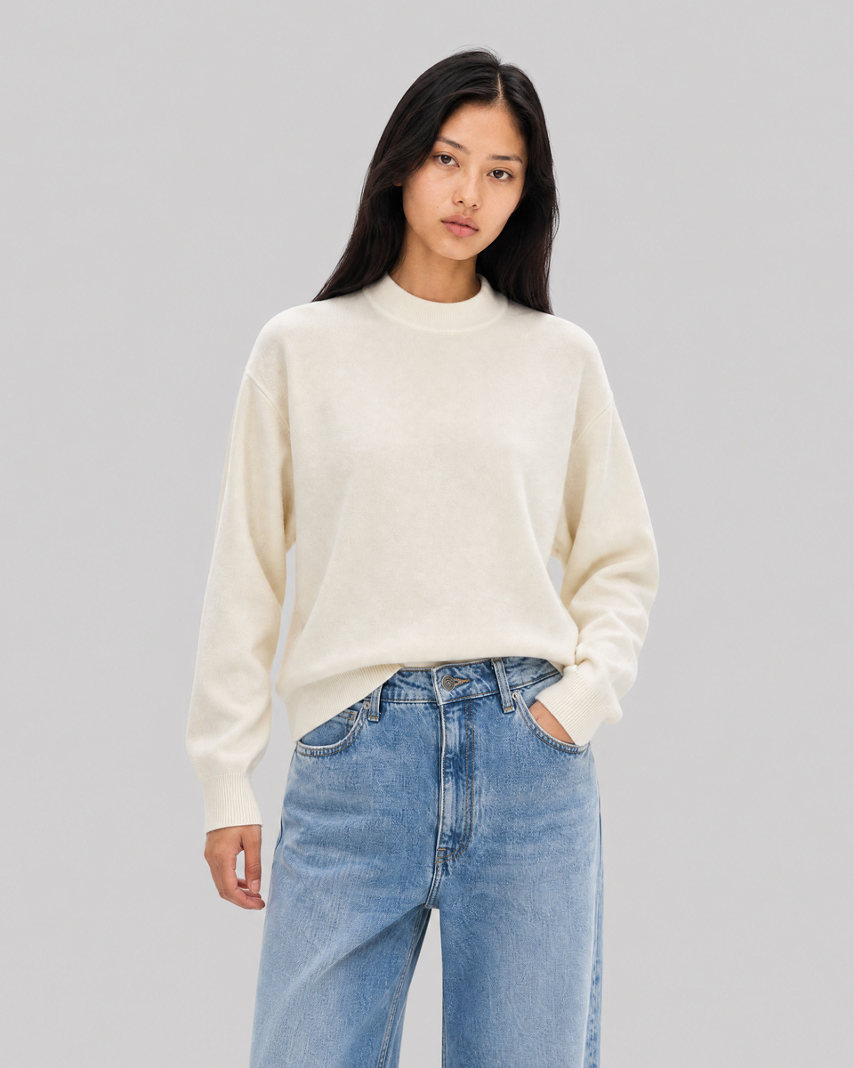 Ecru wool and cashmere sweater