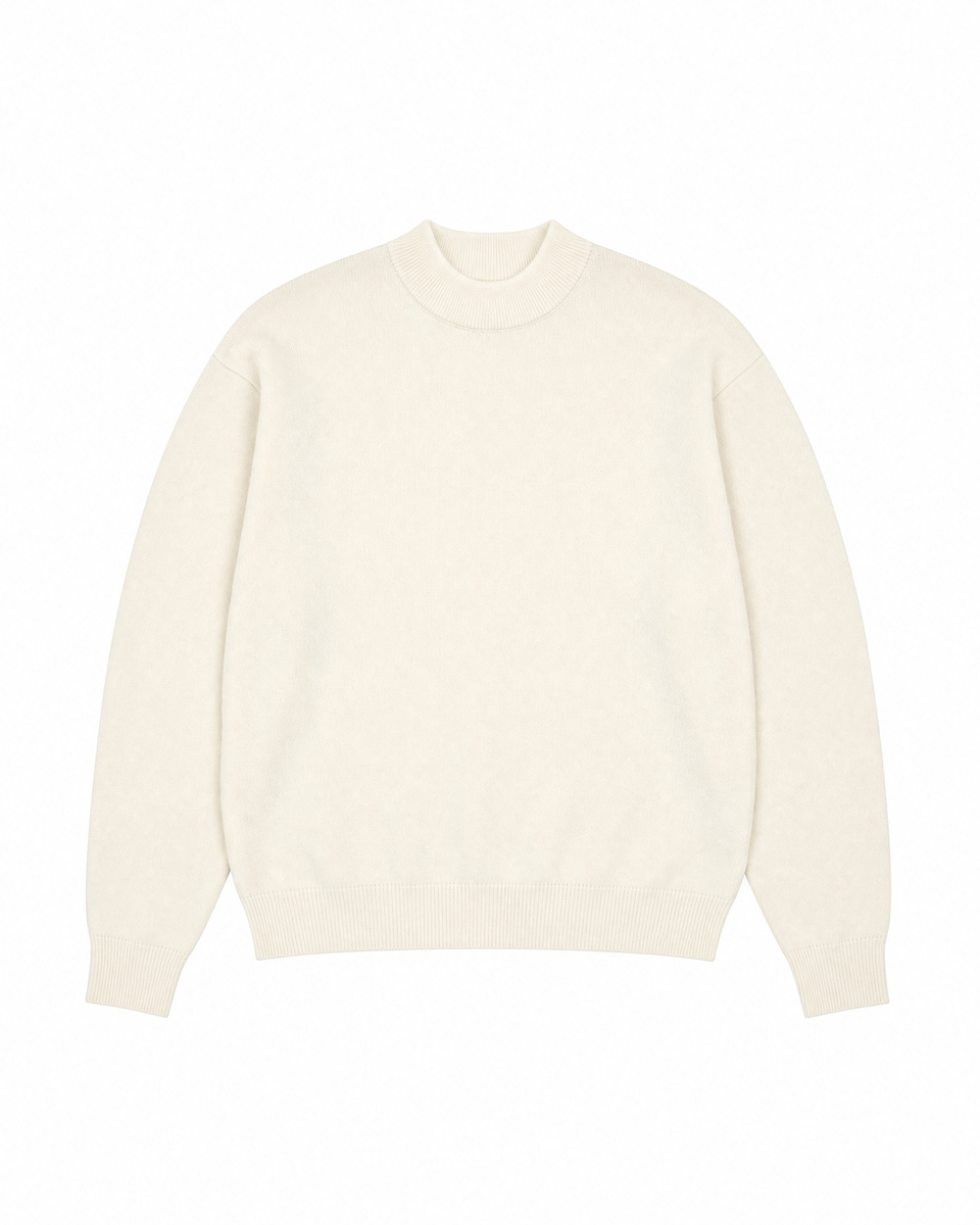 Ecru wool and cashmere sweater
