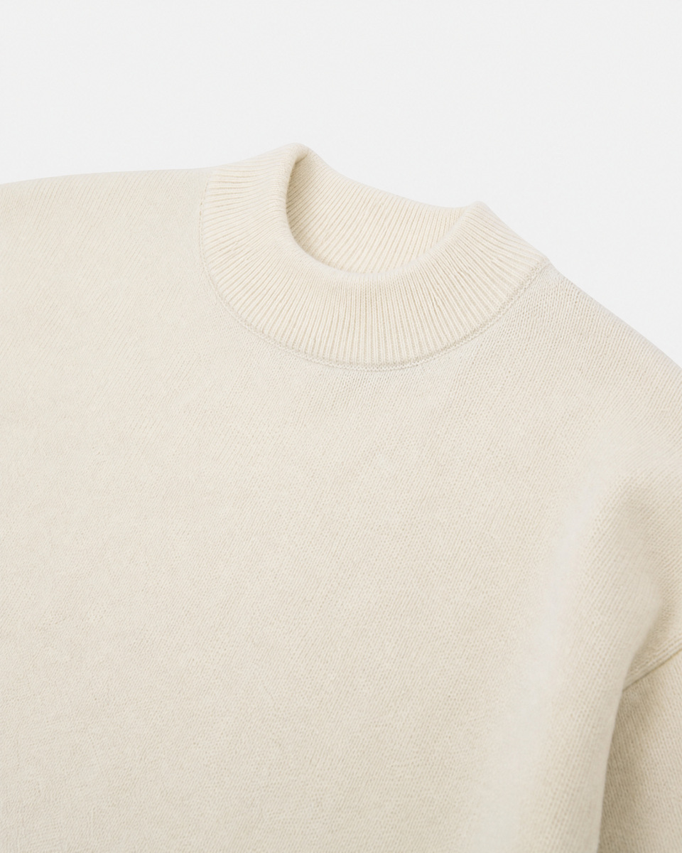 Ecru wool and cashmere sweater