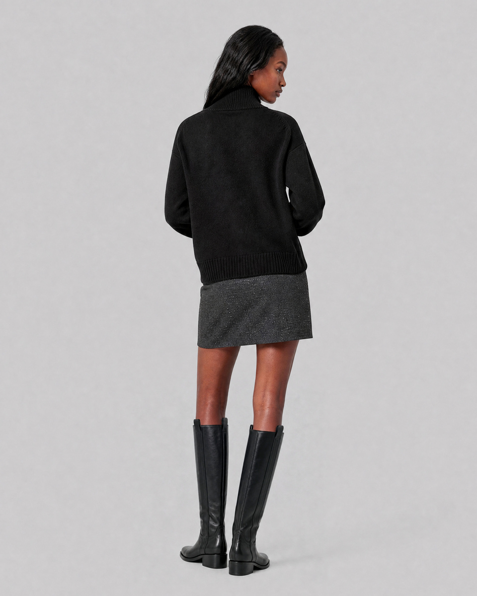 Black wool turtleneck sweater