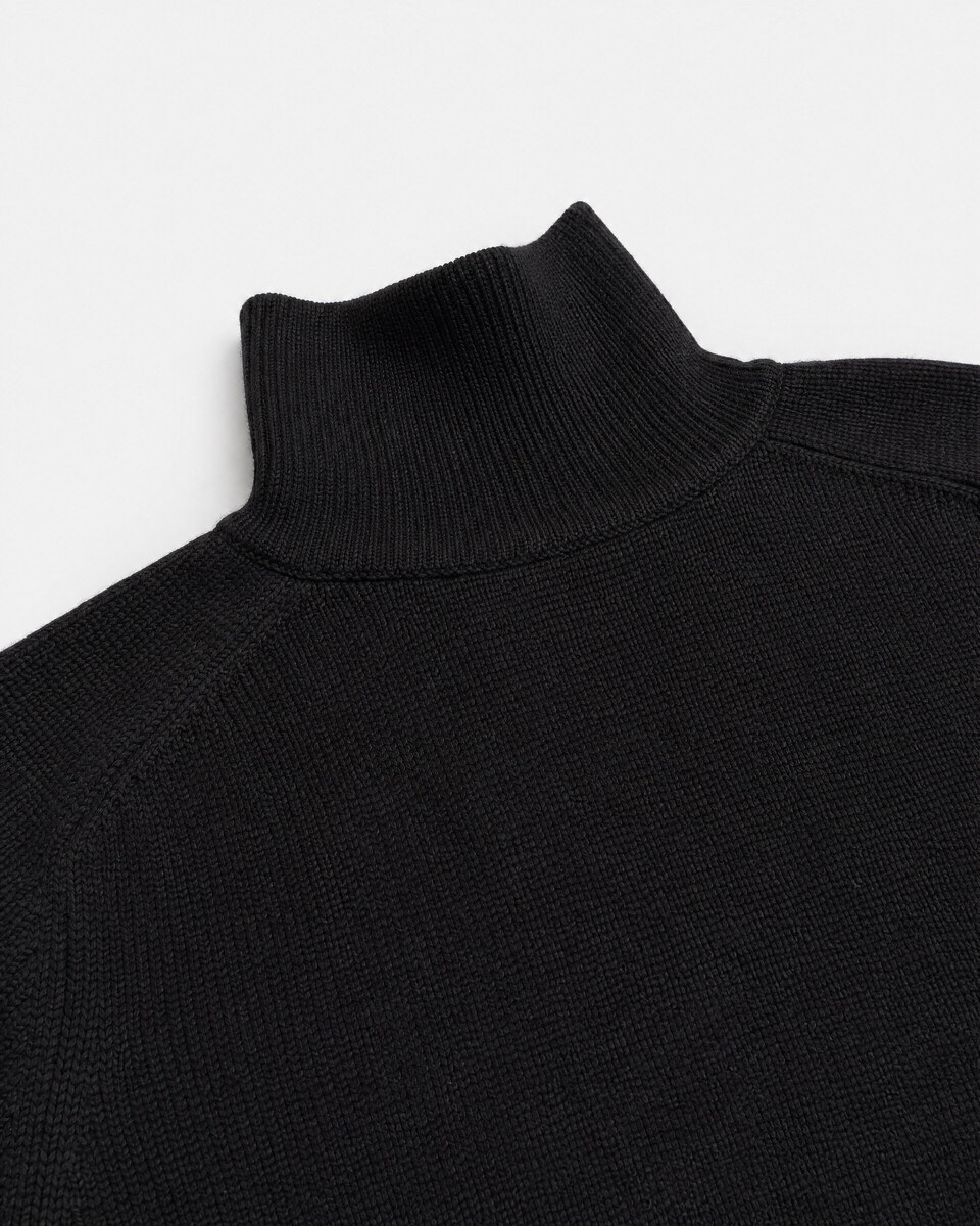 Black wool turtleneck sweater