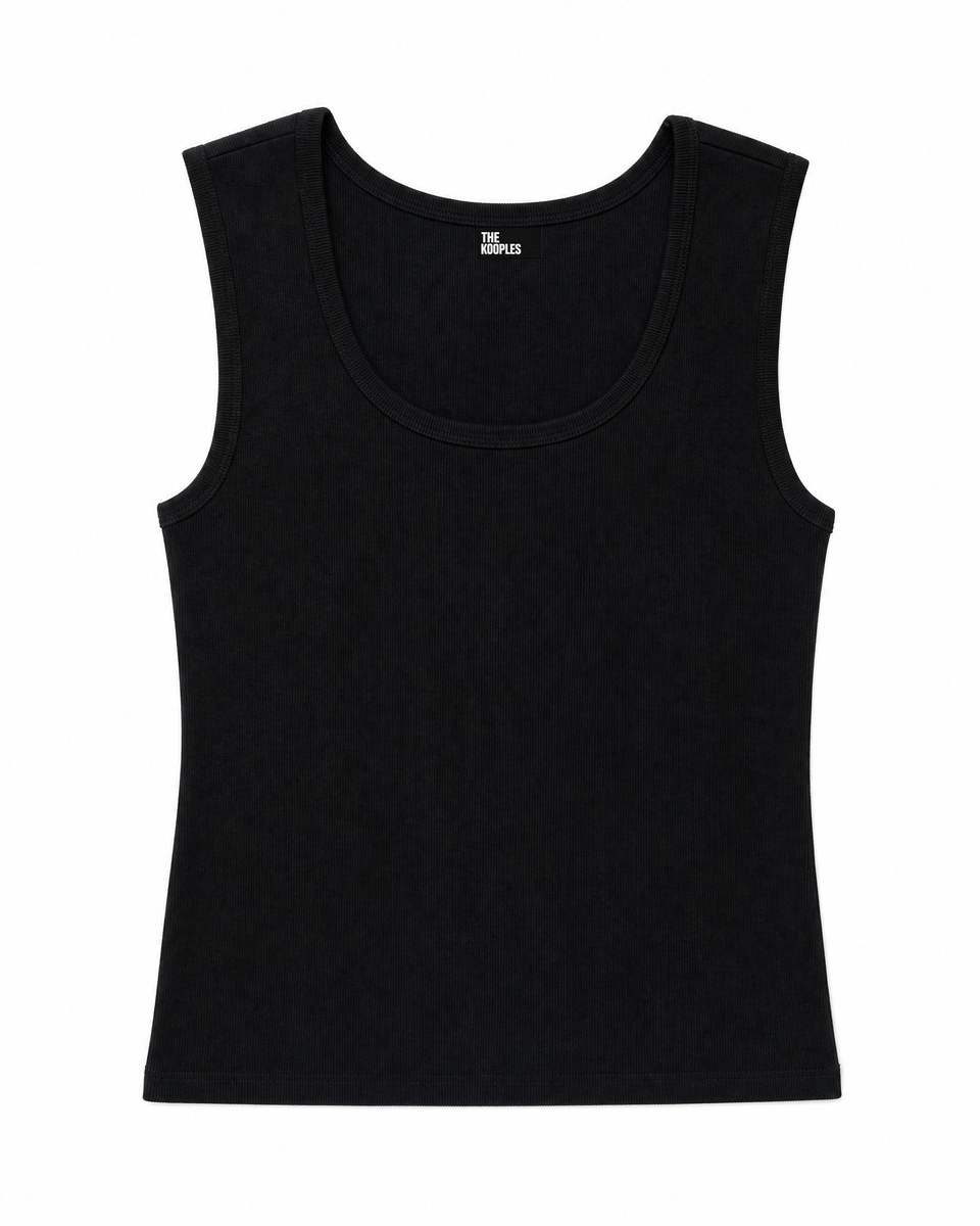 Black sleeveless top made of a cotton blend