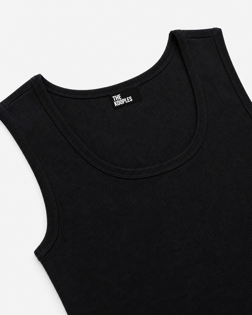 Black sleeveless top made of a cotton blend