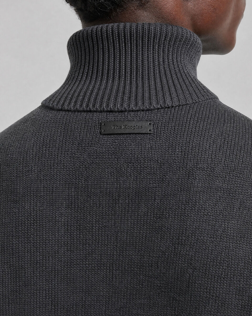 Grey Merino wool turtleneck sweater